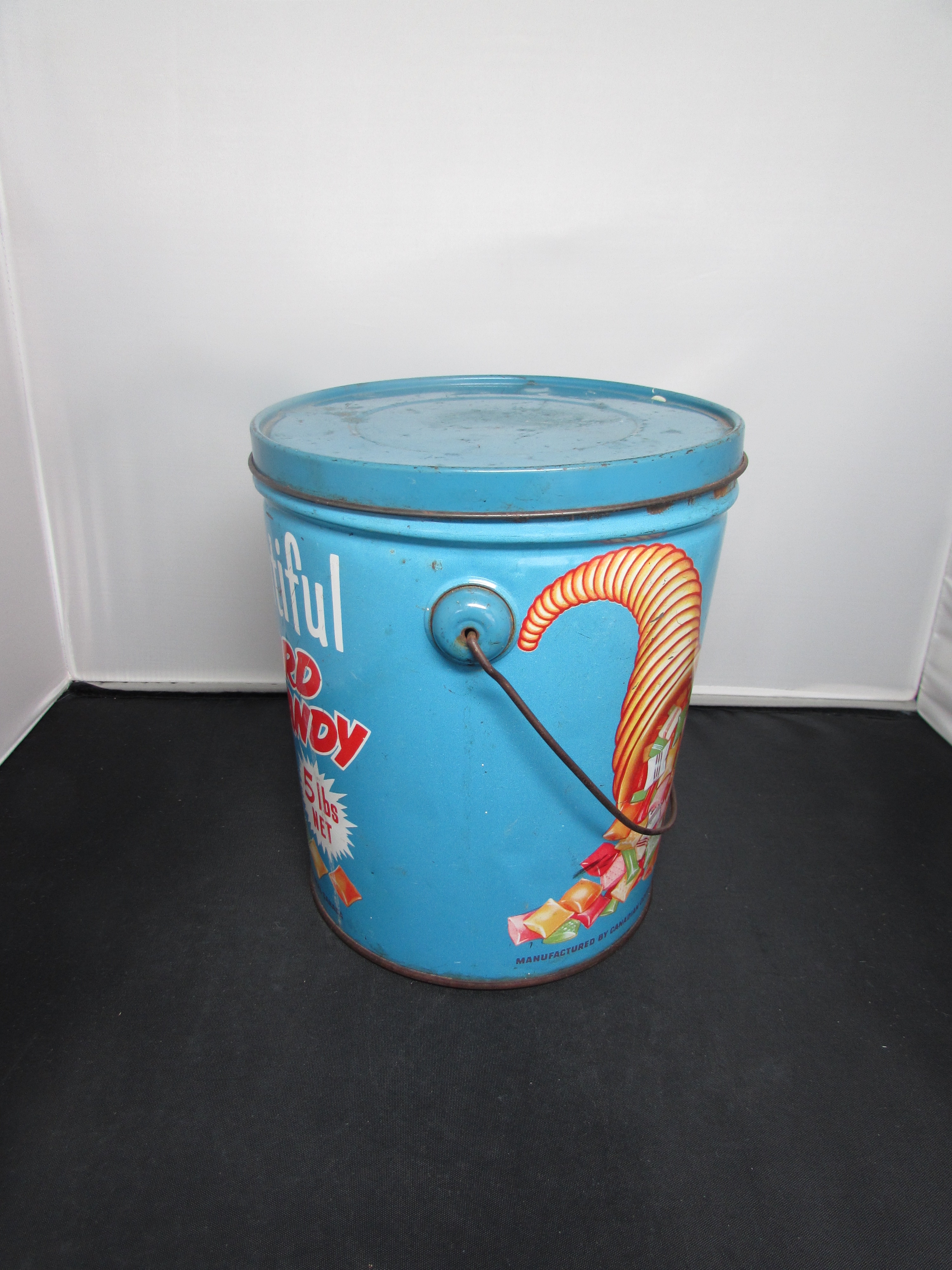 Vintage Plentiful Hard Candy Tin Pail