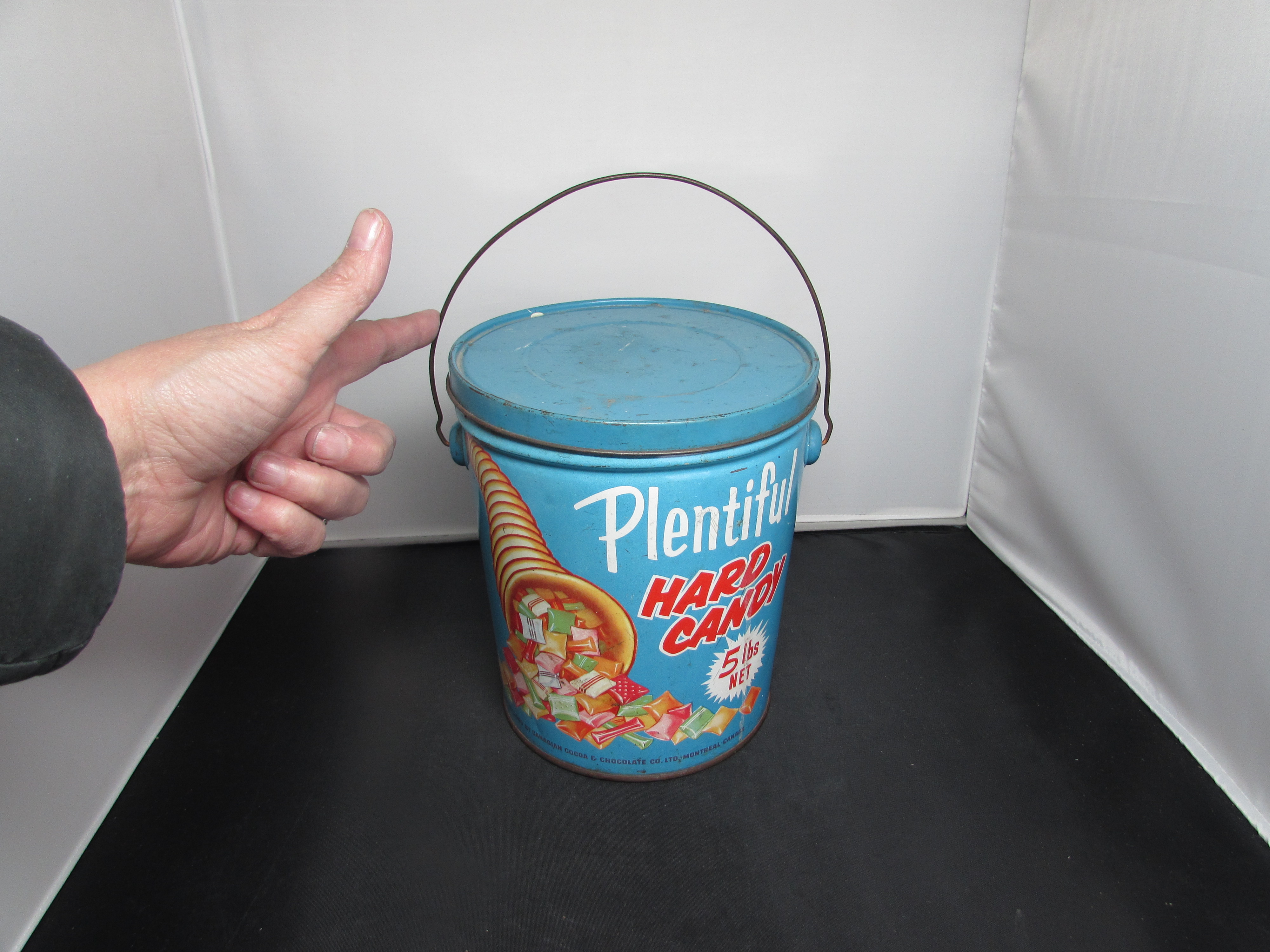 Vintage Plentiful Hard Candy Tin Pail