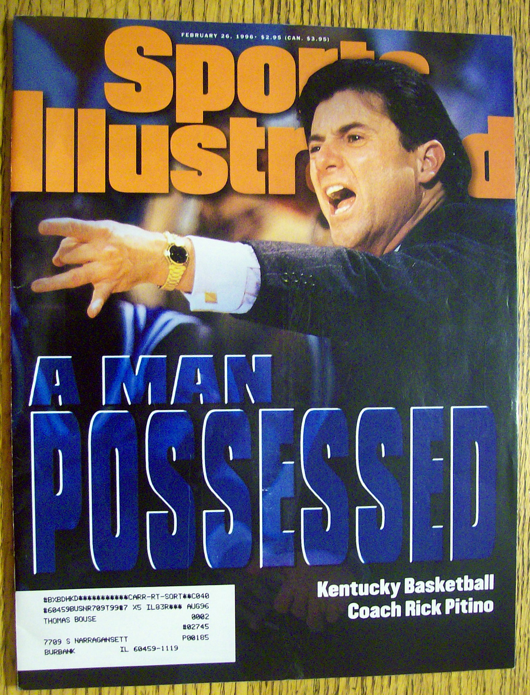 Sport Illustrated Magazine February 26, 1996 R. Pitino