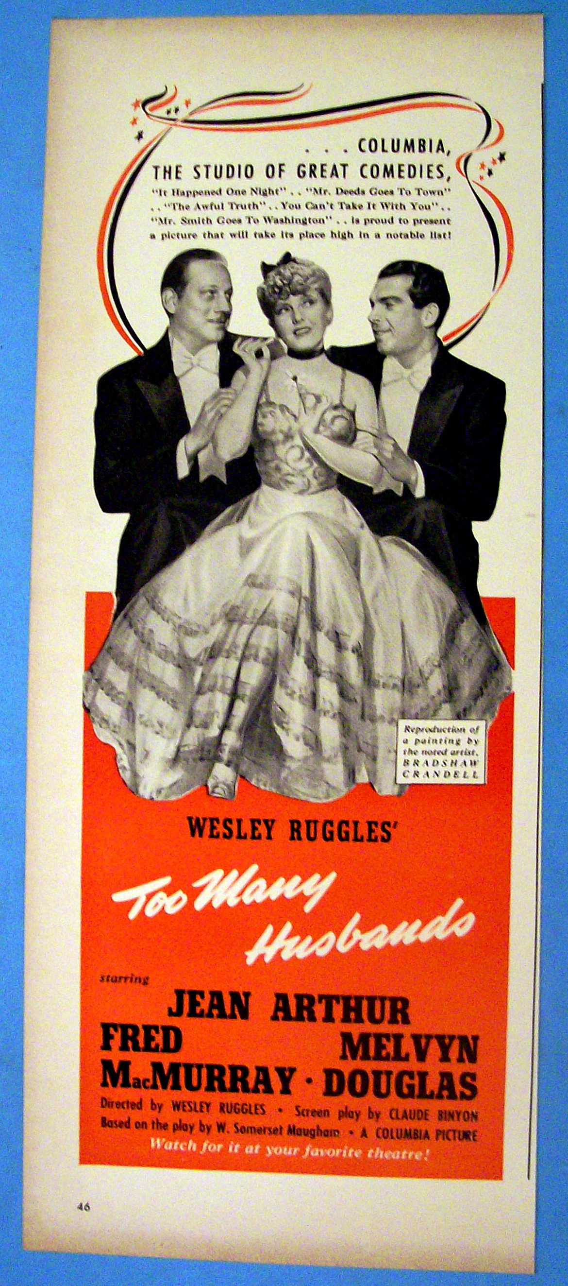 1940 Too Many Husbands w/ Jean Arthur & Fred MacMurray