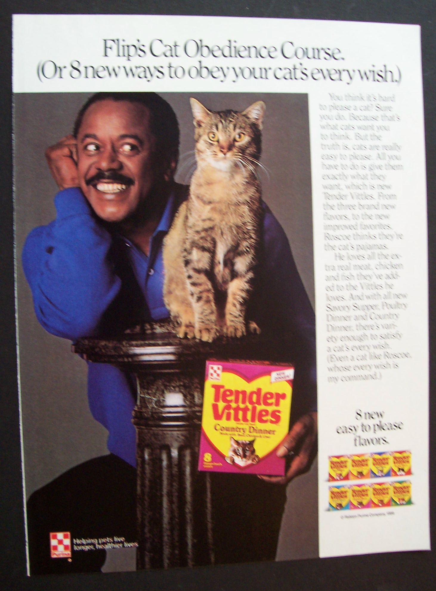 1986  Tender Vittles Cat  Food with Flip Wilson