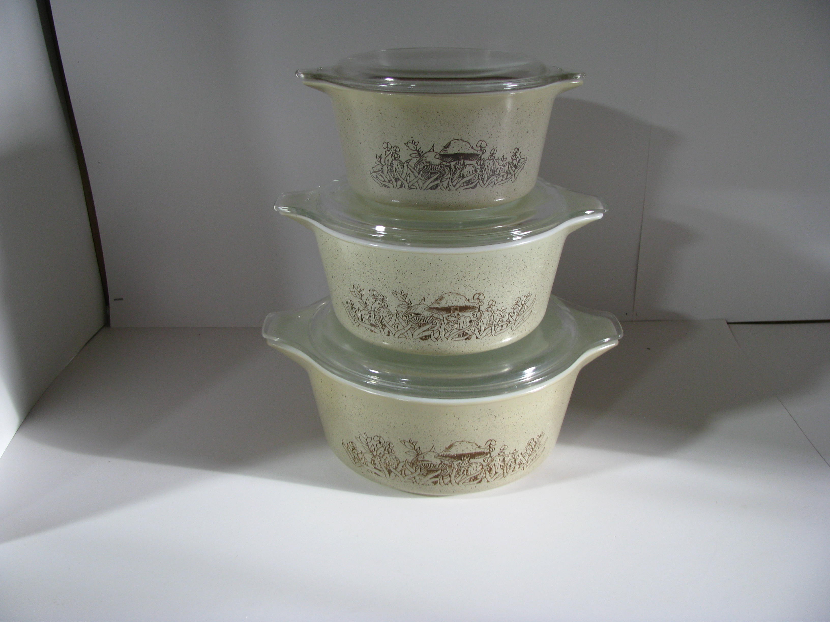 Vintage Pyrex Forest Fancies Covered Casserole Set