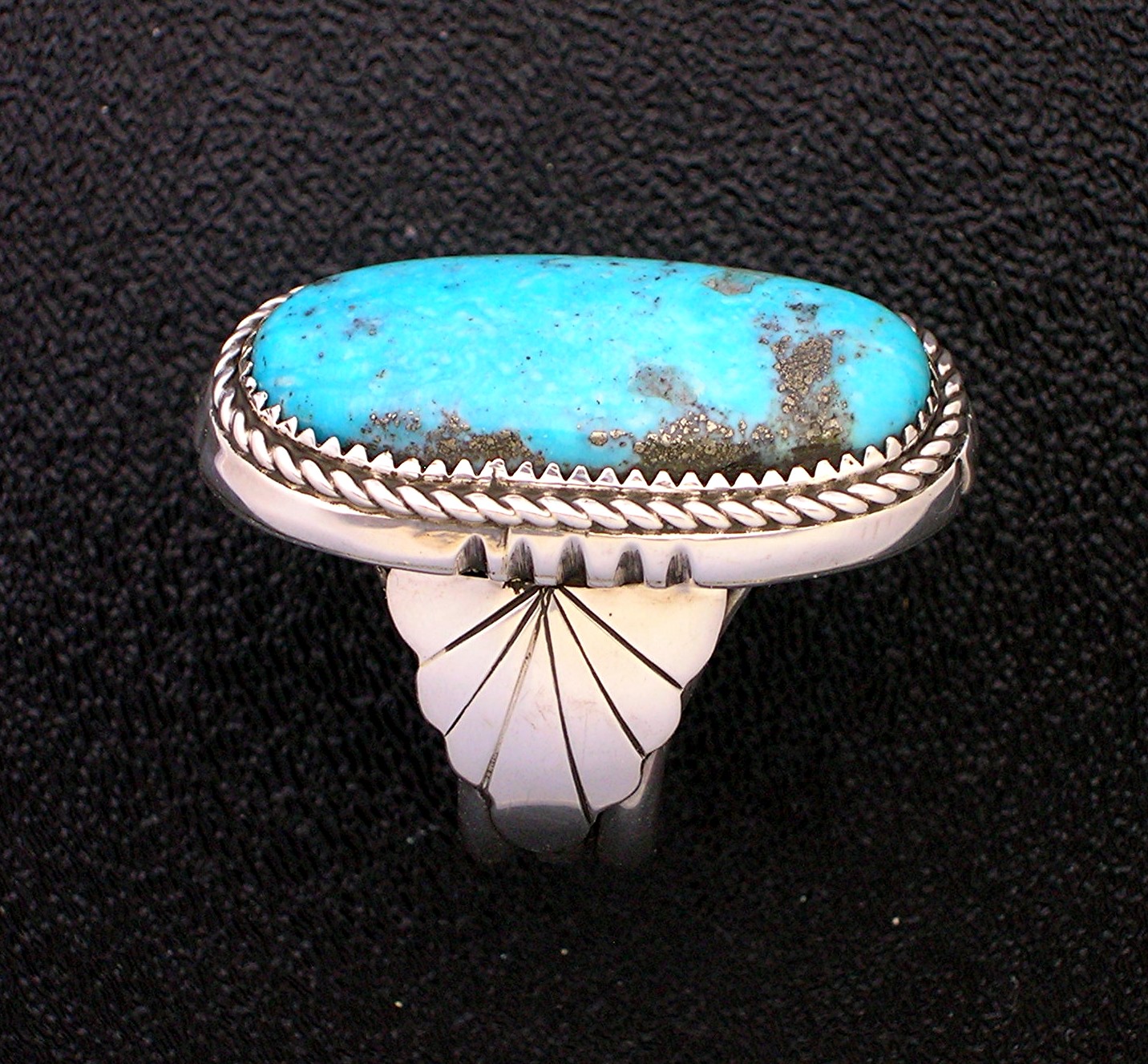 Navajo Sterling Silver Turquoise Ring STANLEY CURLEY