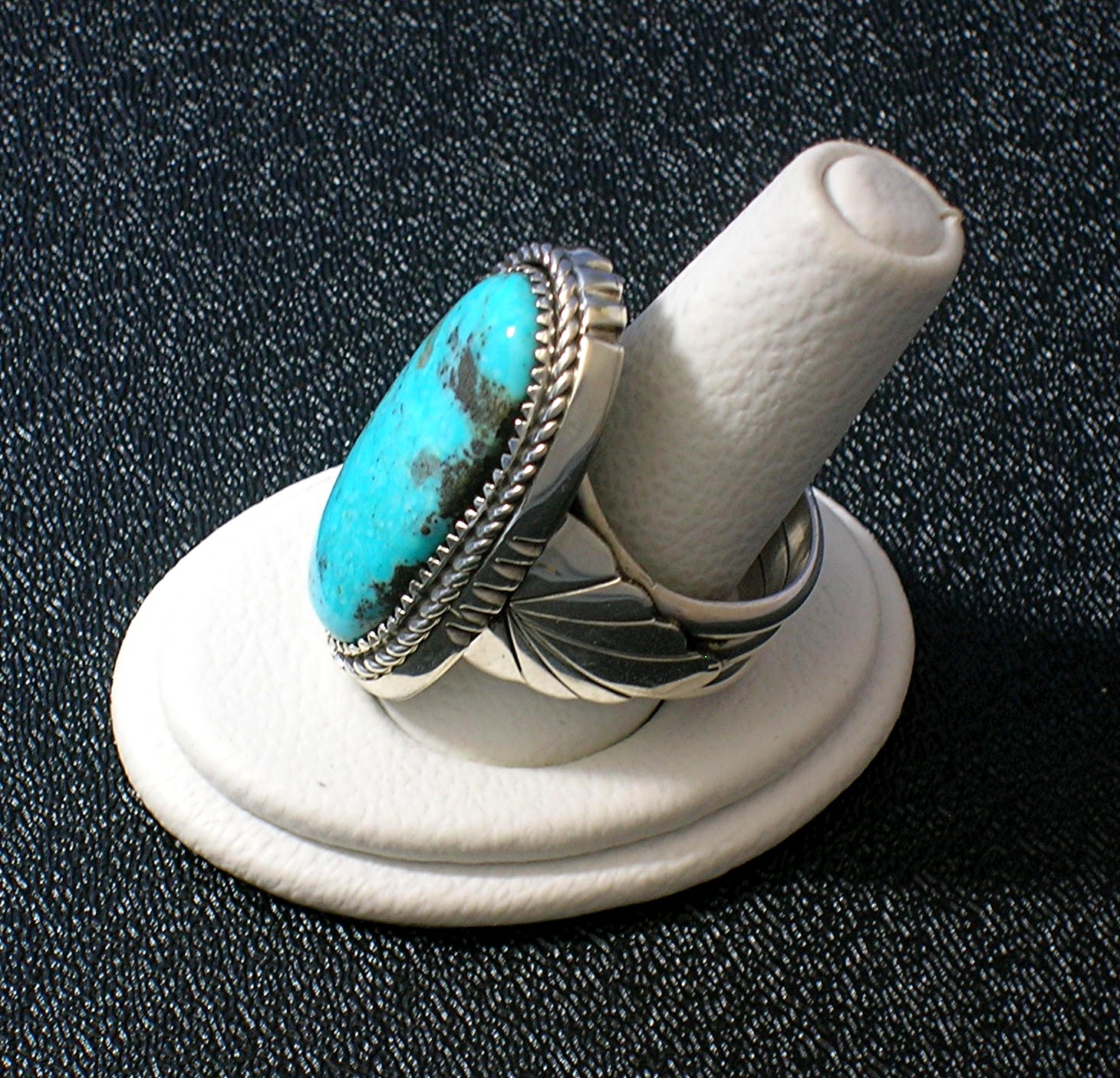 Navajo Sterling Silver Turquoise Ring STANLEY CURLEY