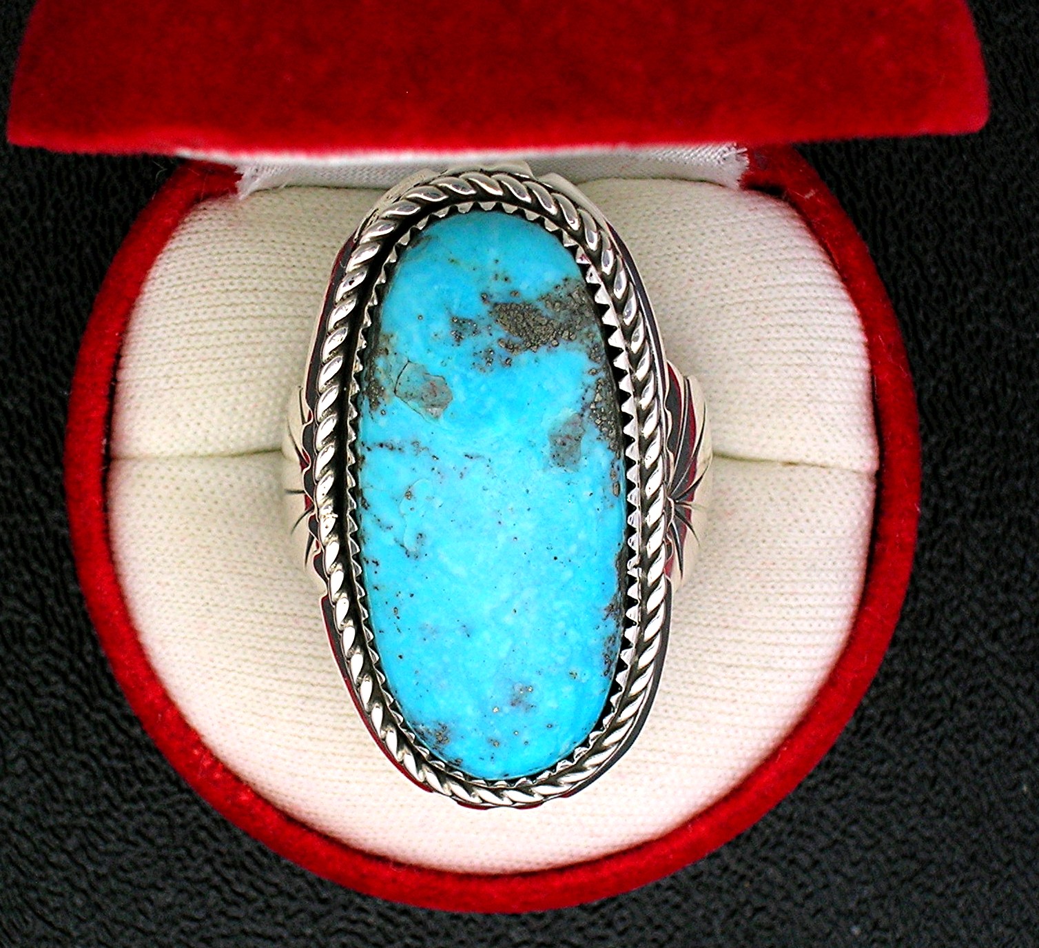 Navajo Sterling Silver Turquoise Ring STANLEY CURLEY