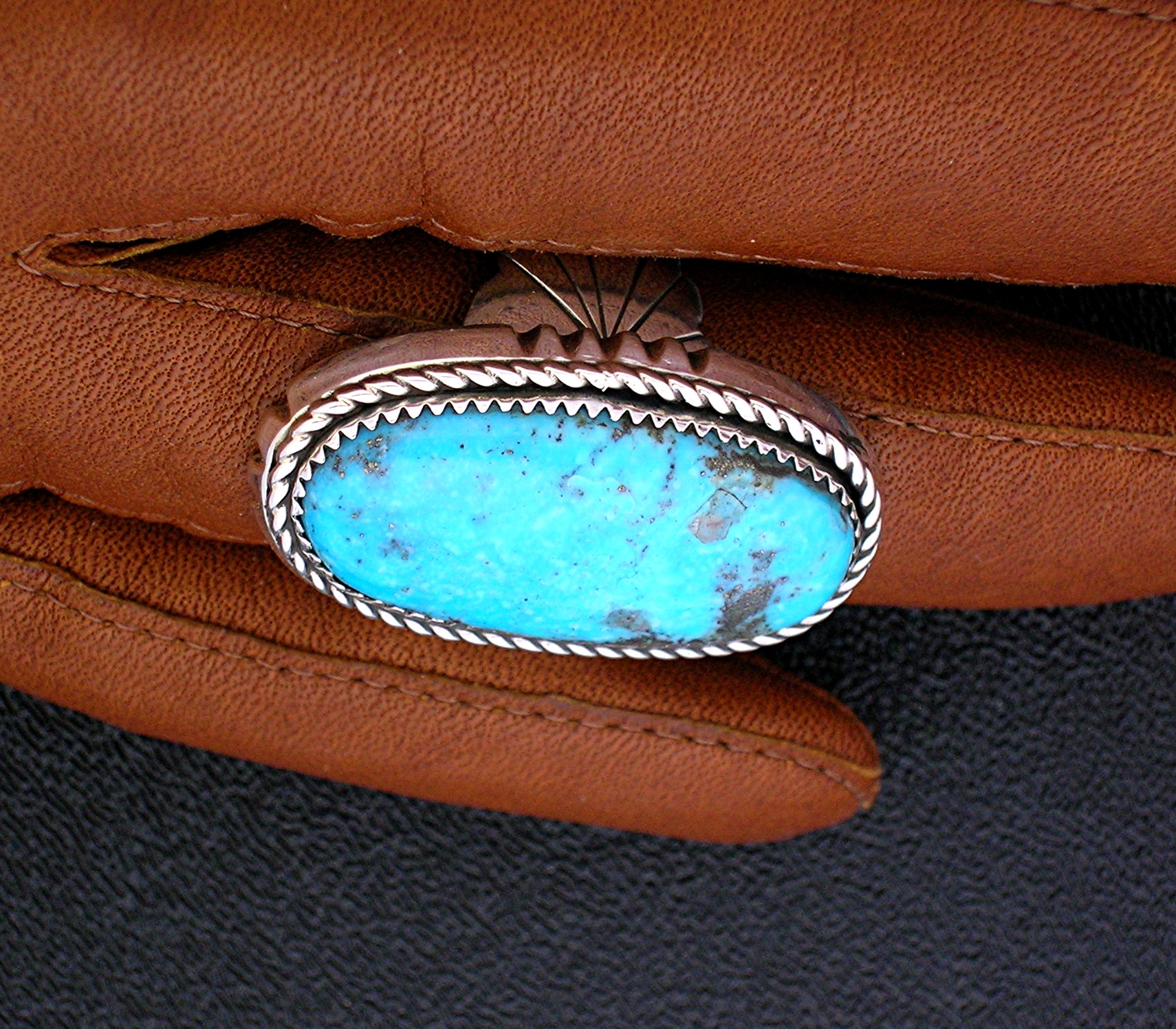 Navajo Sterling Silver Turquoise Ring STANLEY CURLEY