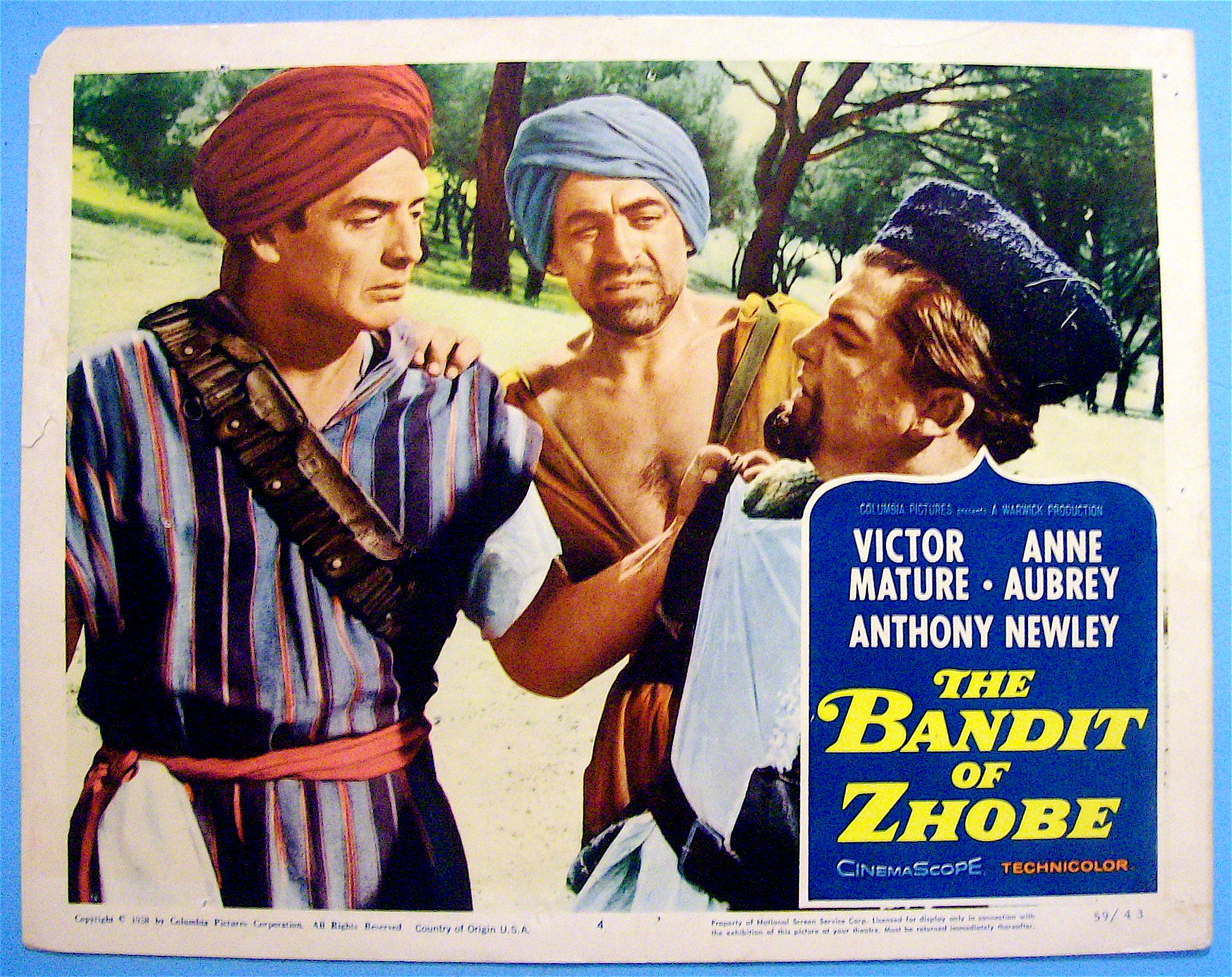 The Bandit Of Zhobe Lobby Card 1958 Victor Mature