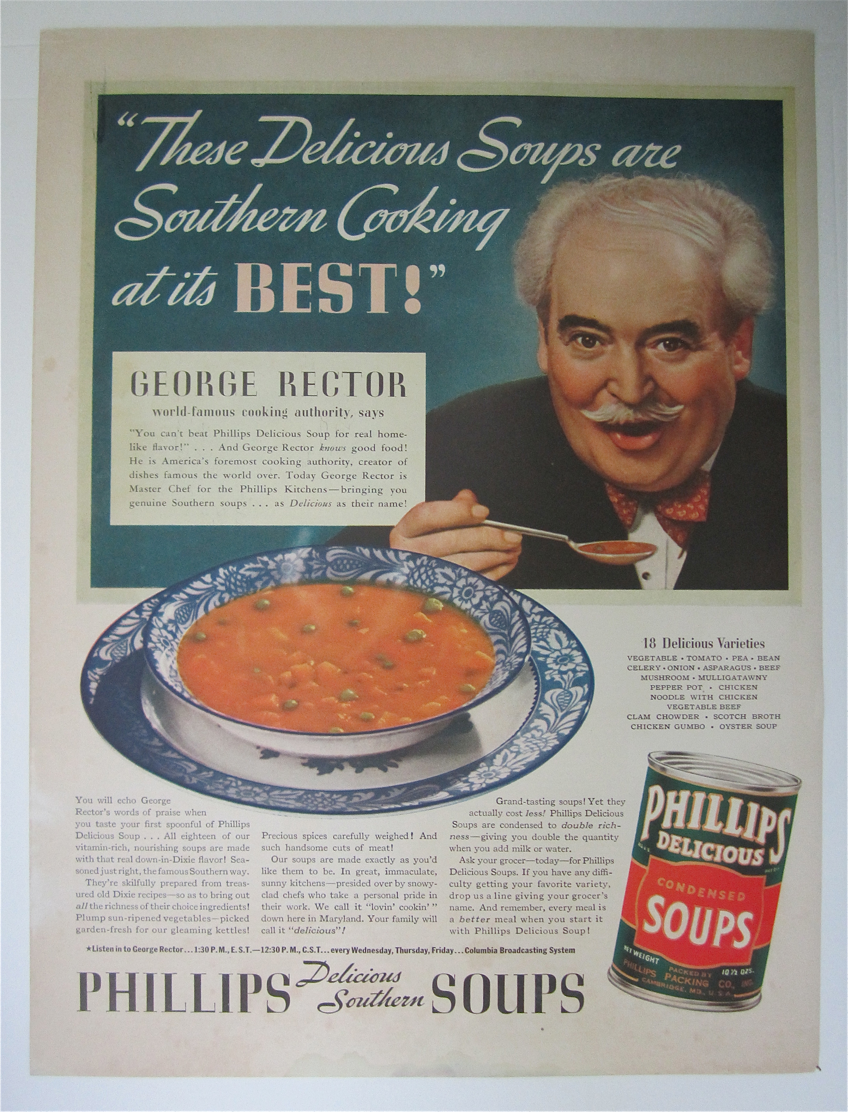 1937 Phillips Condensed Soups with George Rector