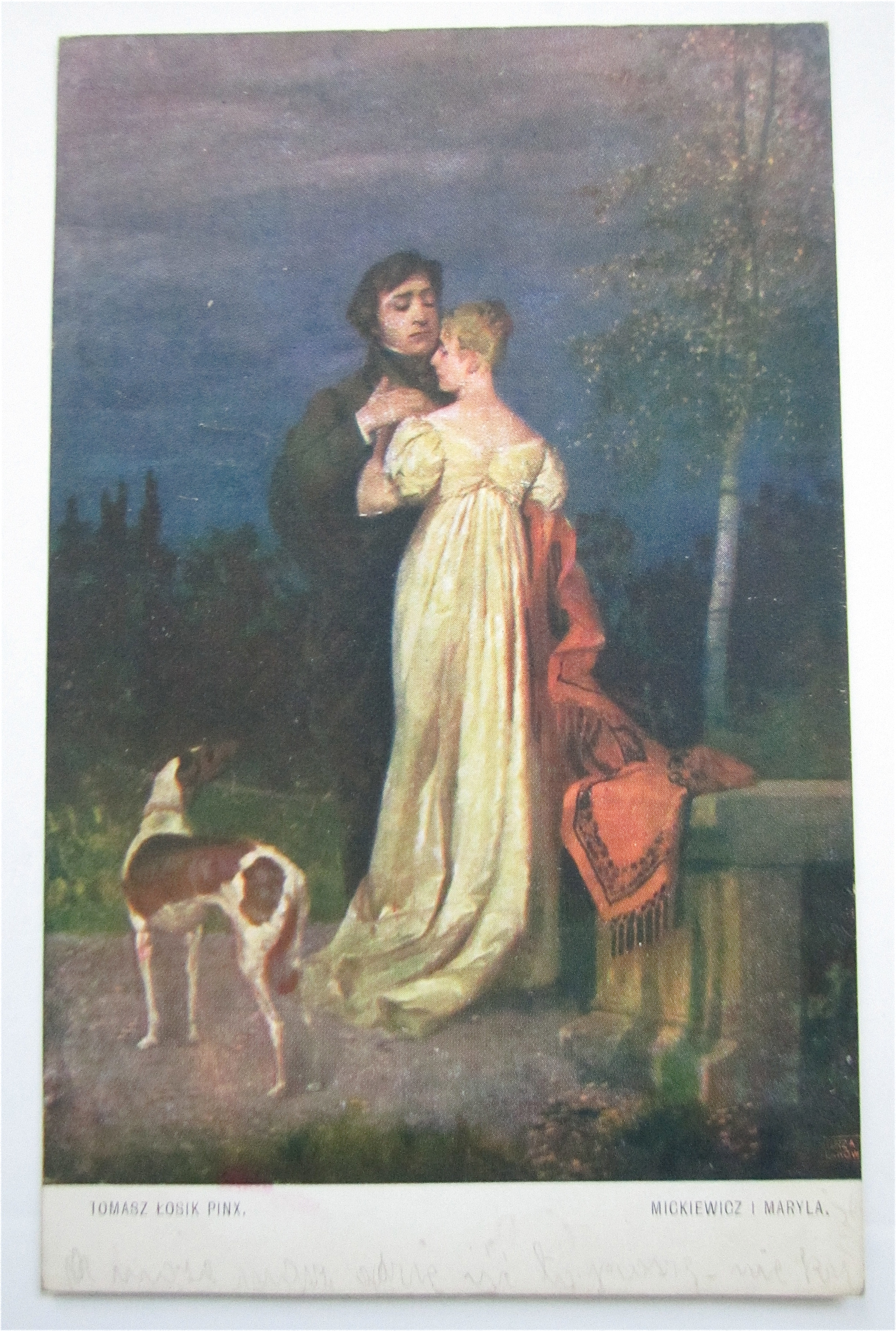 Man Holding Woman Postcard