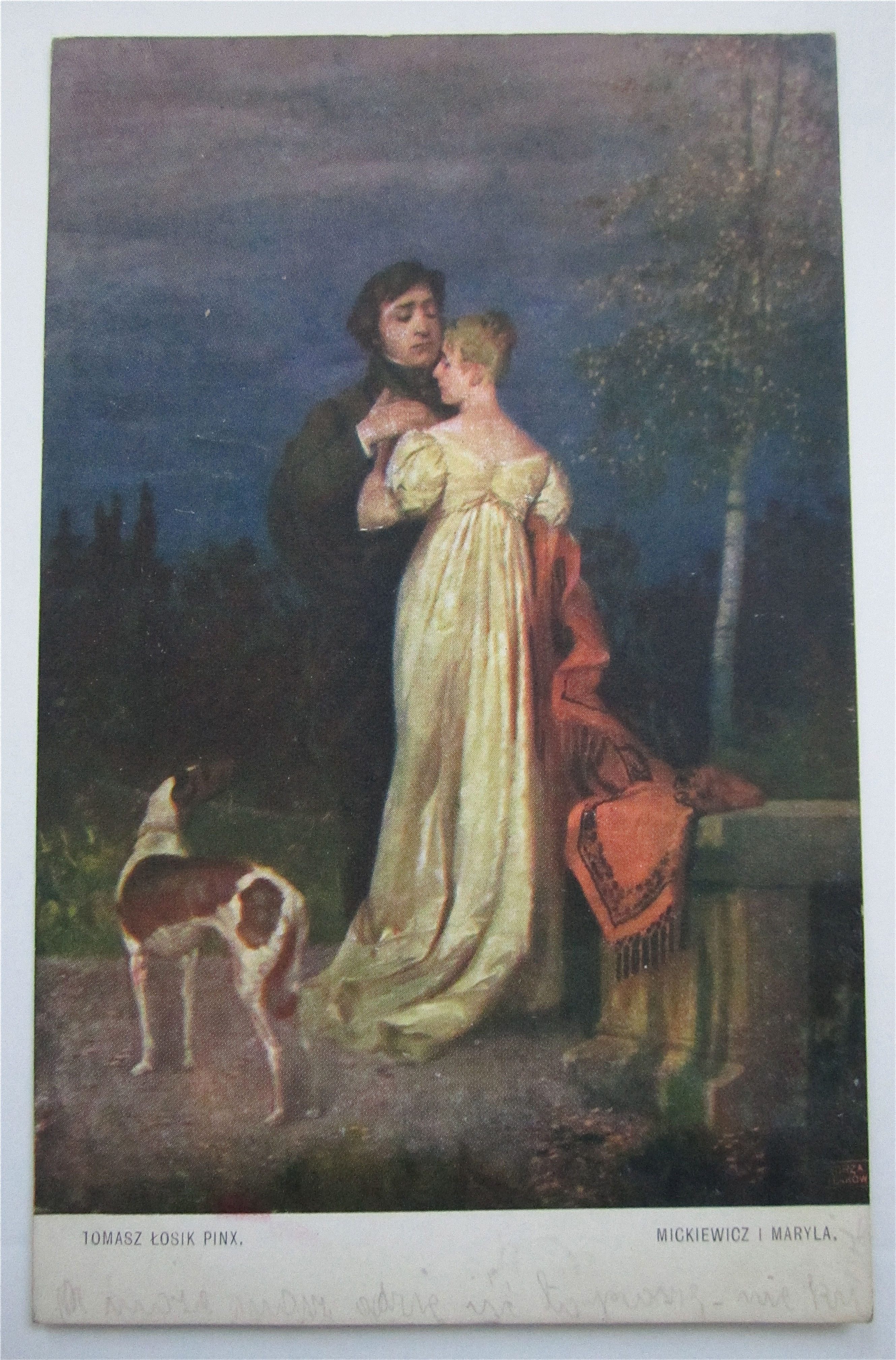 Man Holding Woman Postcard