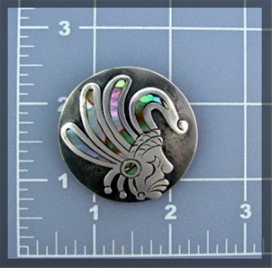 Sterling Silver Abalone Brooch Taxco mexico FTN
