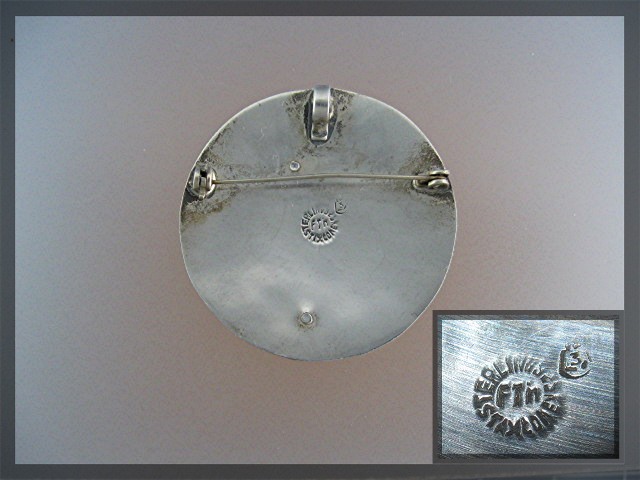 Sterling Silver Abalone Brooch Taxco mexico FTN