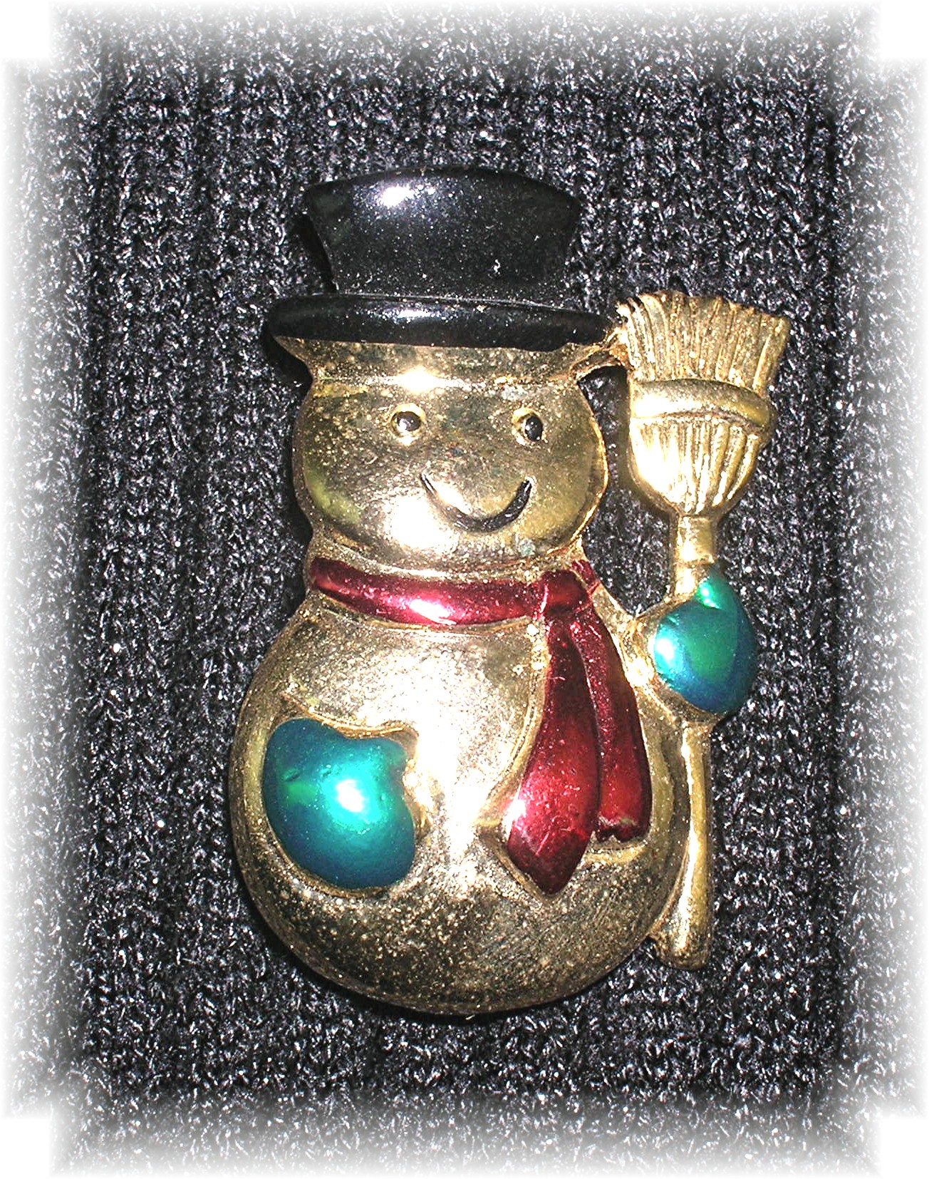 Signed SFL Snowman Christmas Brooch Pin