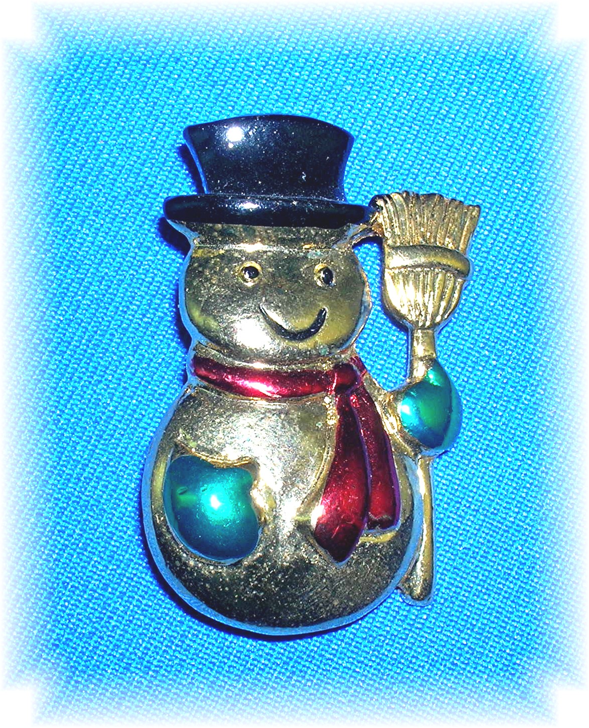 Signed SFL Snowman Christmas Brooch Pin