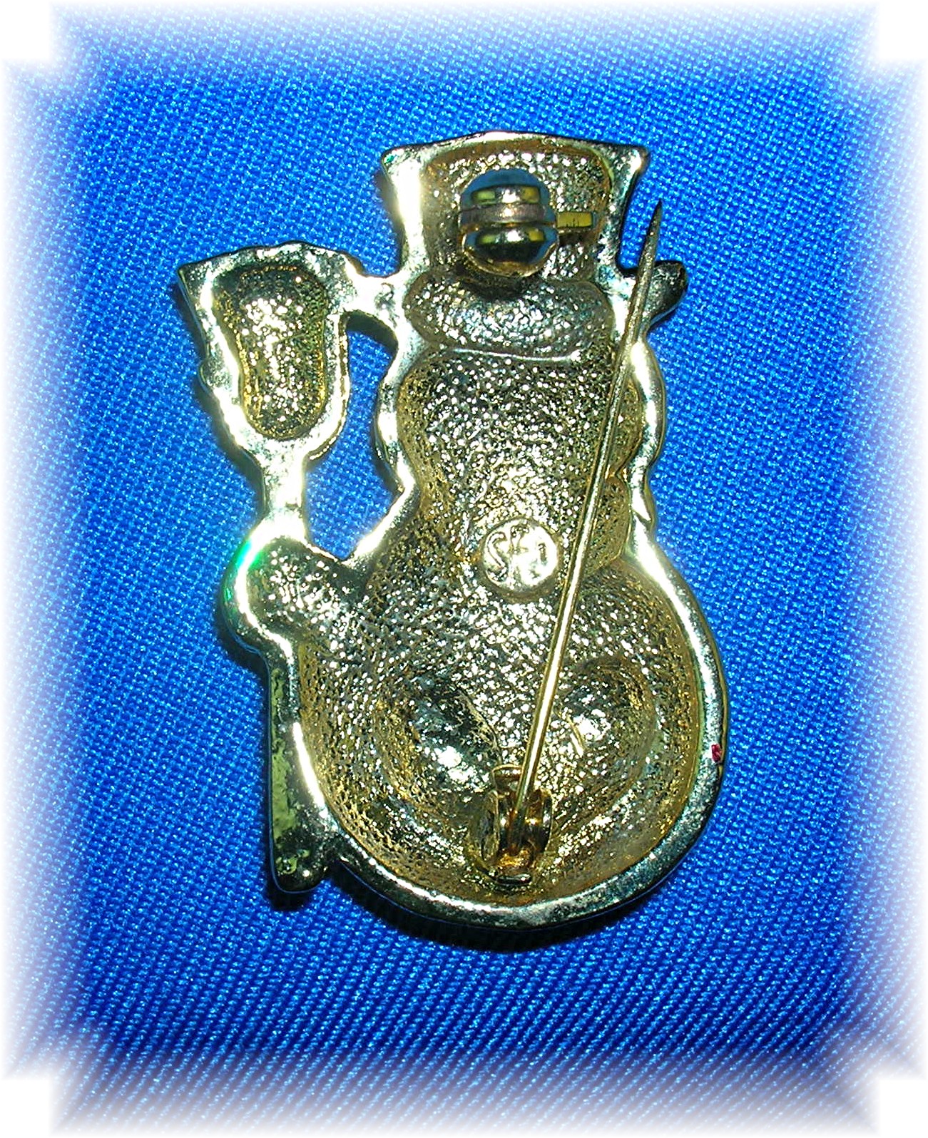 Signed SFL Snowman Christmas Brooch Pin