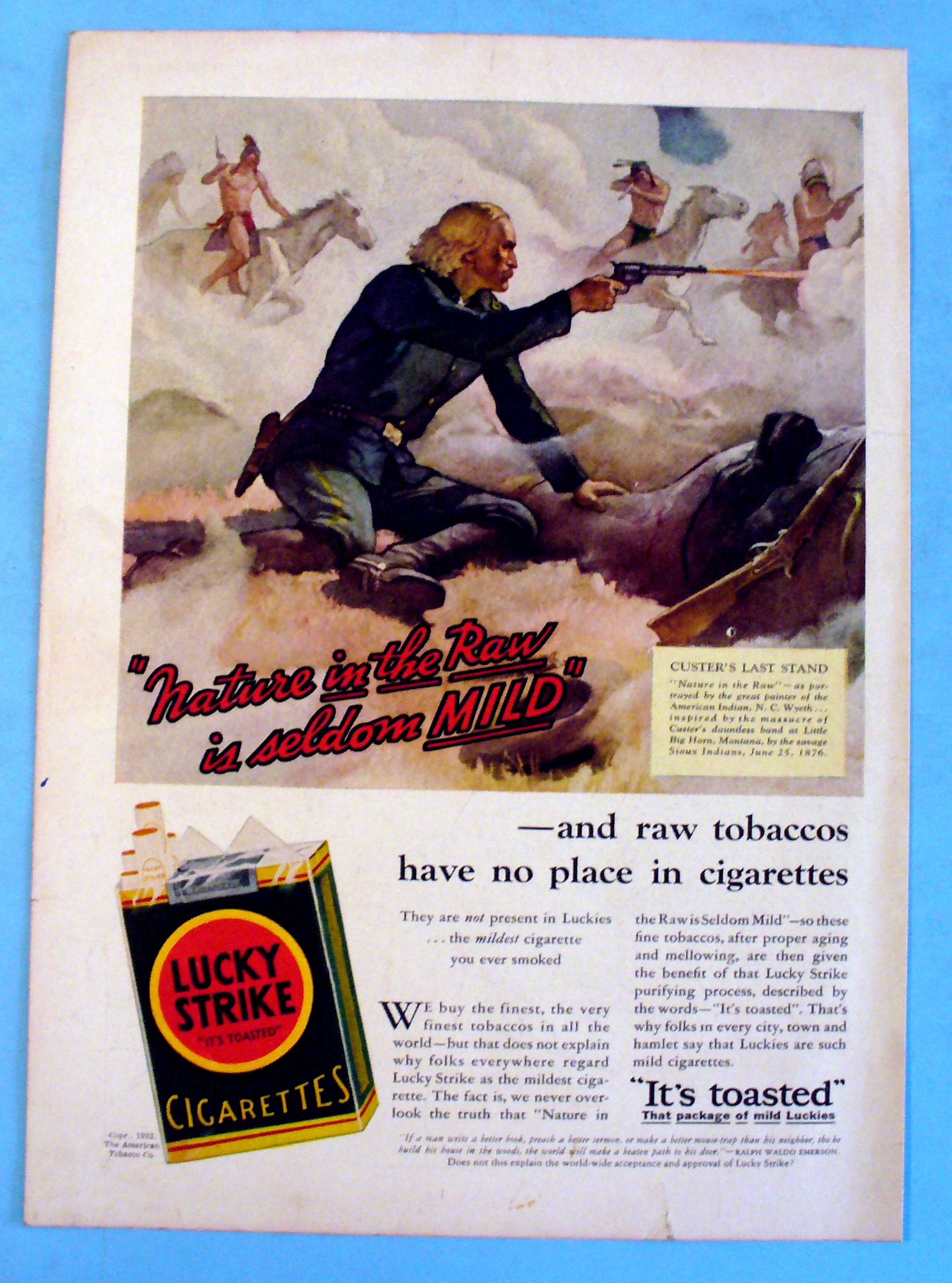 1932 Lucky Strike Cigarettes with Custer's Last Stand