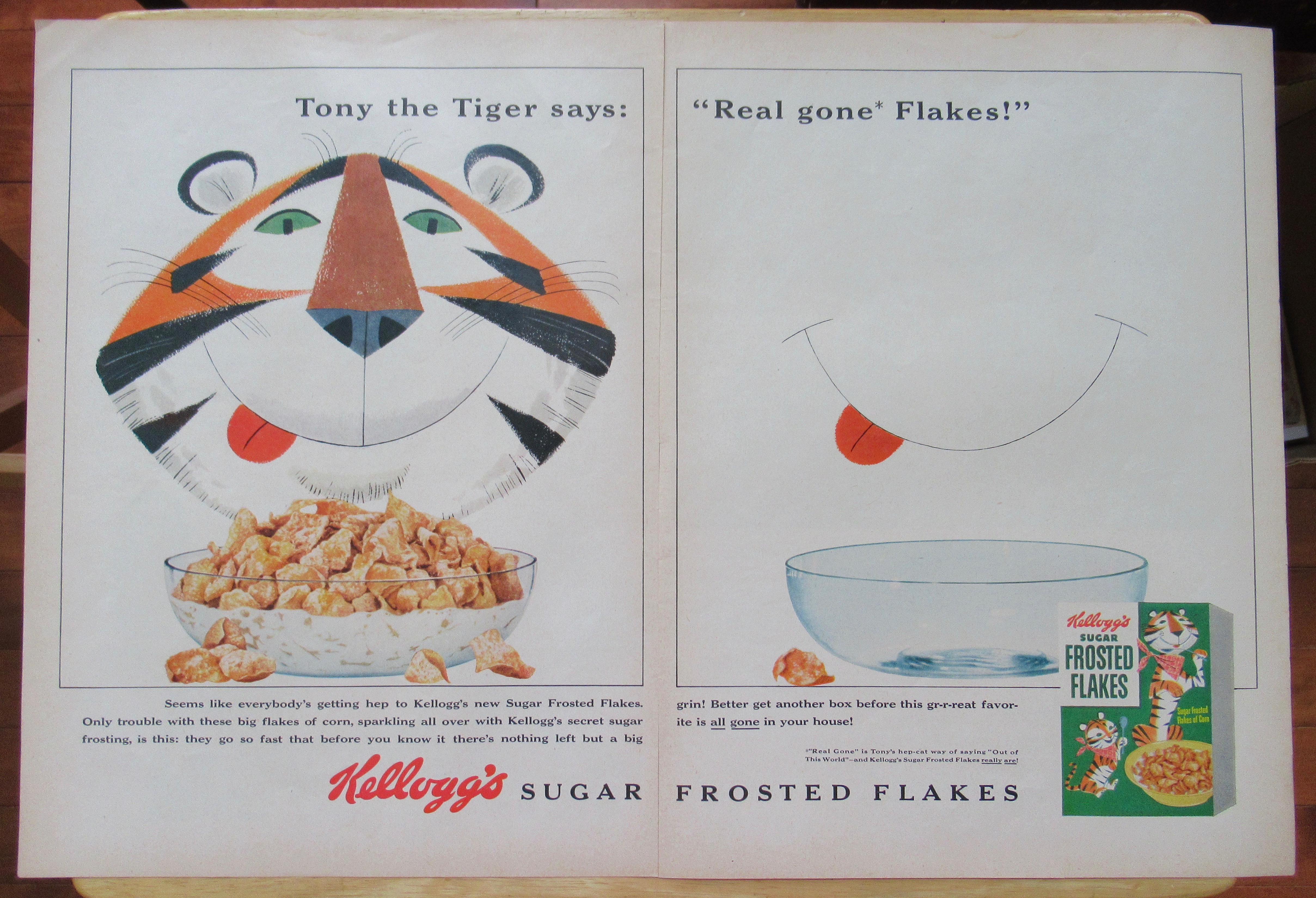 1955 Kelloggs Frosted Flakes Cereal w/Tony The Tiger