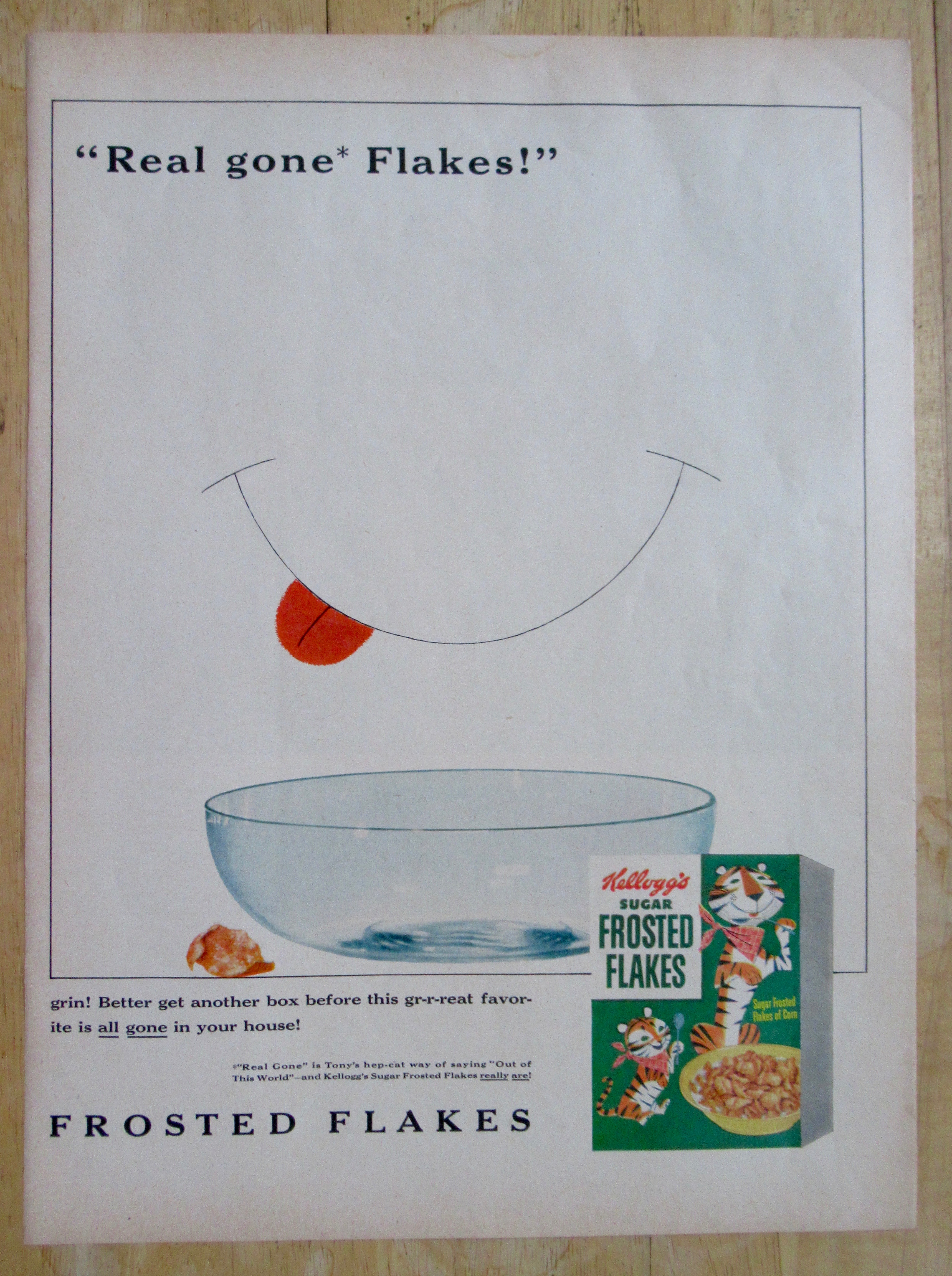 1955 Kelloggs Frosted Flakes Cereal w/Tony The Tiger