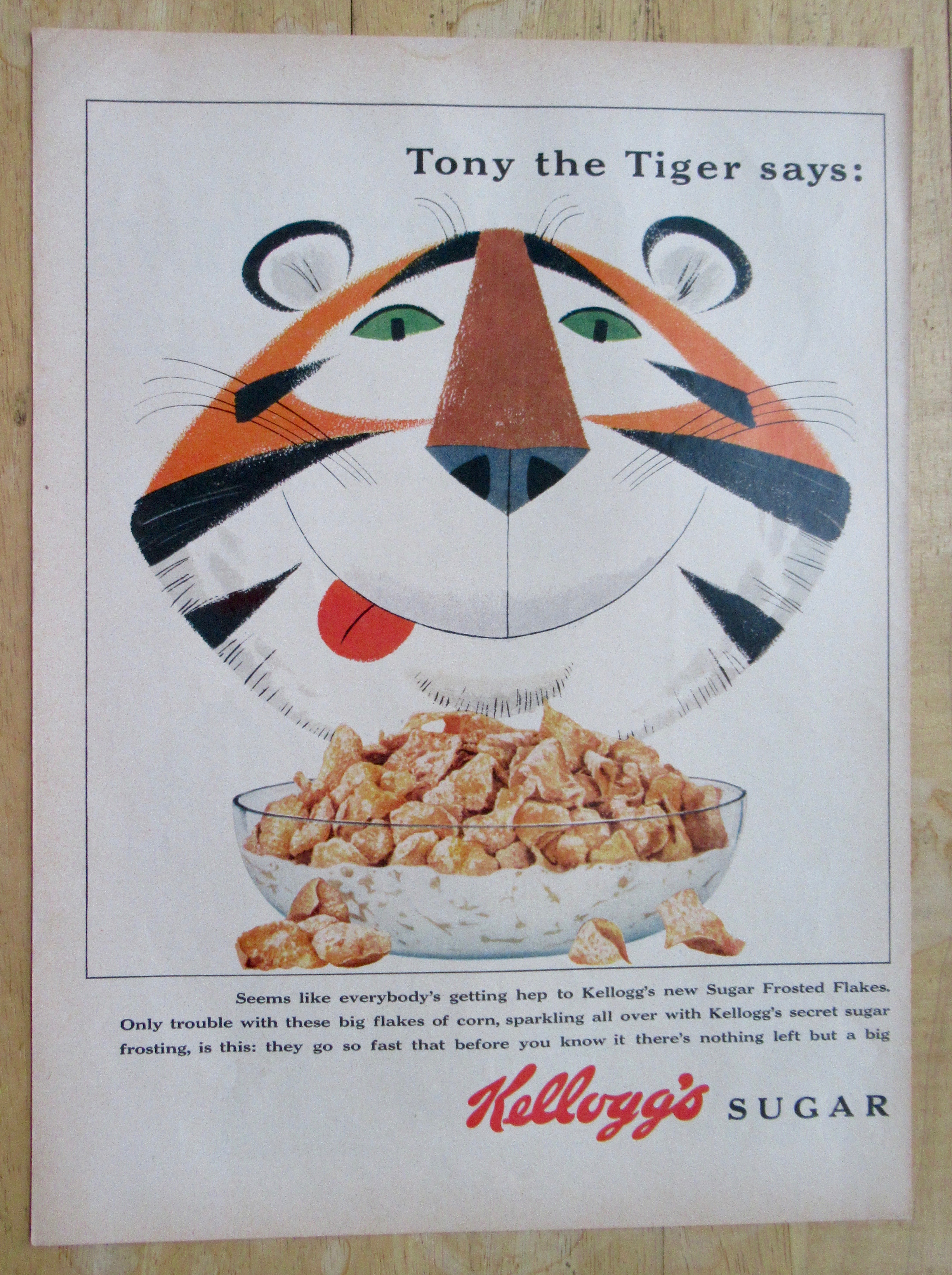 1955 Kelloggs Frosted Flakes Cereal w/Tony The Tiger