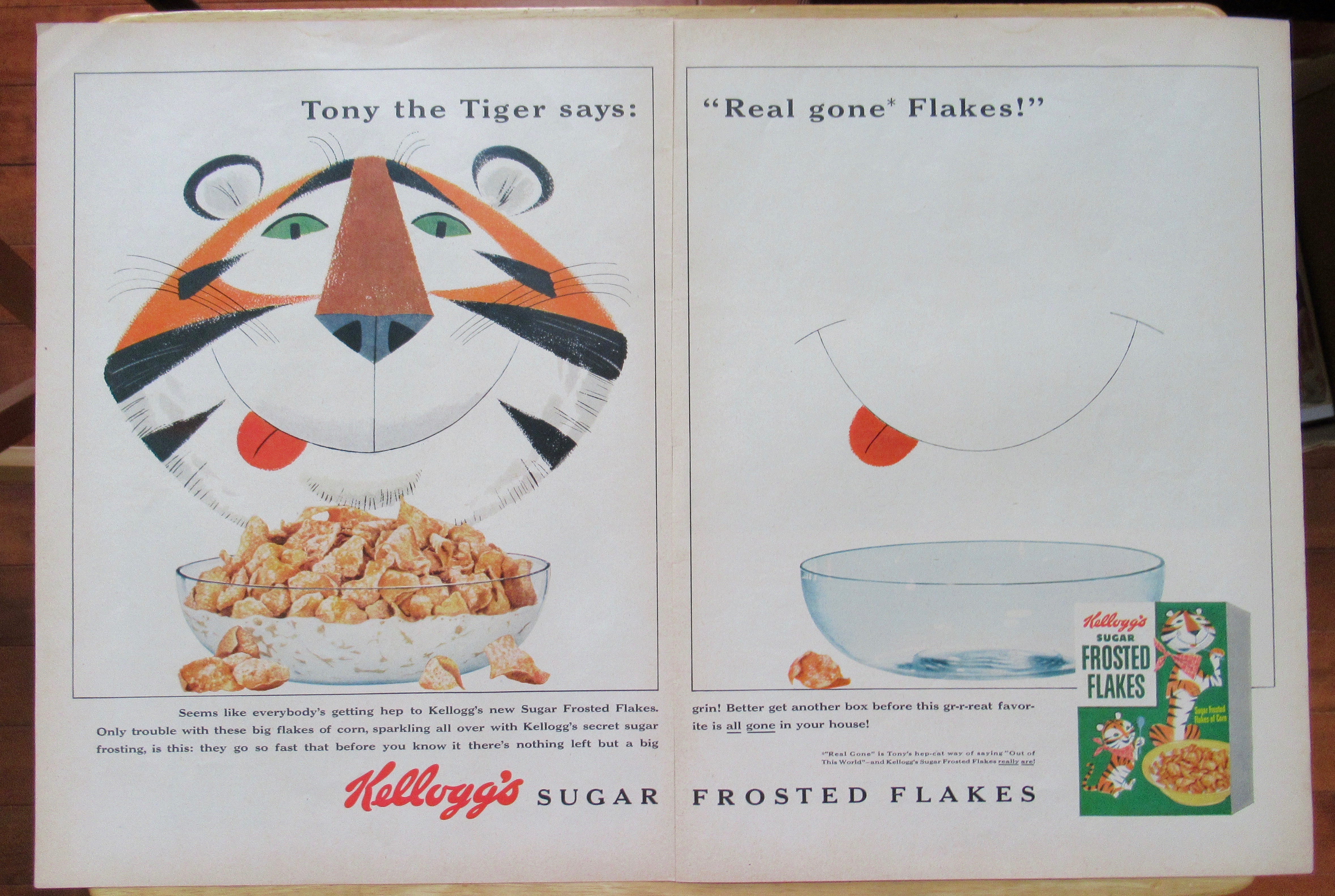 1955 Kelloggs Frosted Flakes Cereal w/Tony The Tiger