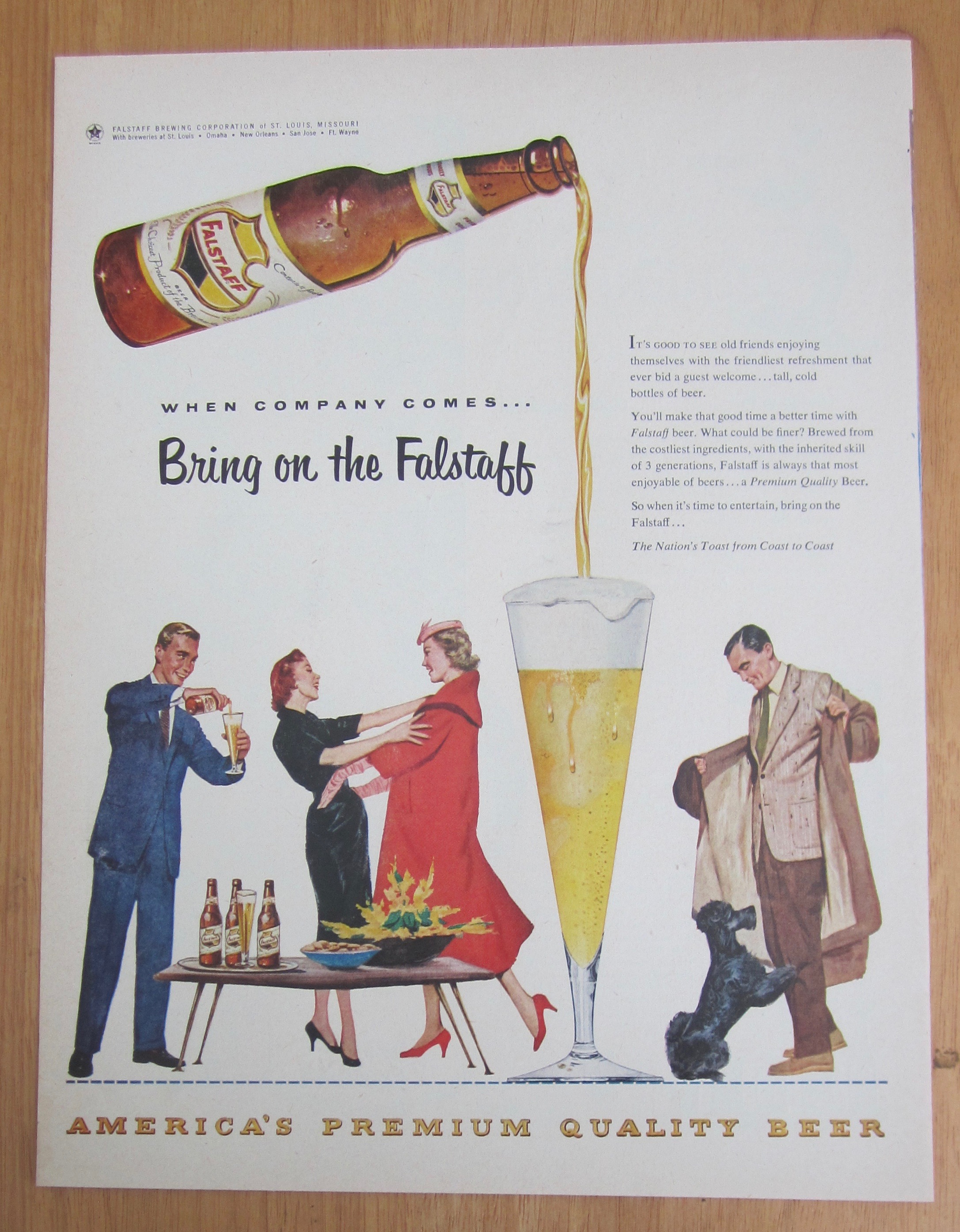 1955 Falstaff Beer with When Company Comes