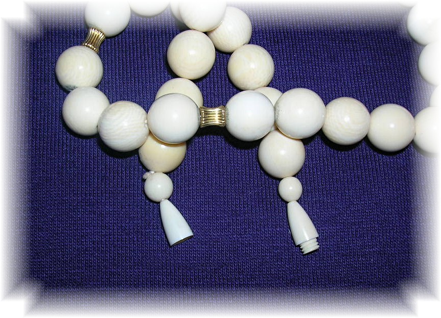Bone Ivory Beads Center Flower Pendant