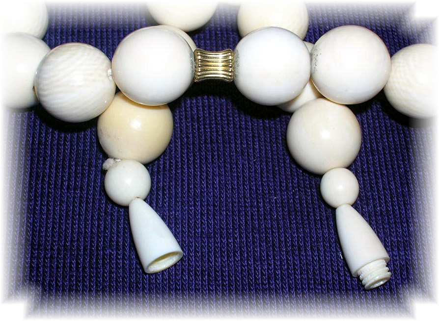 Bone Ivory Beads Center Flower Pendant
