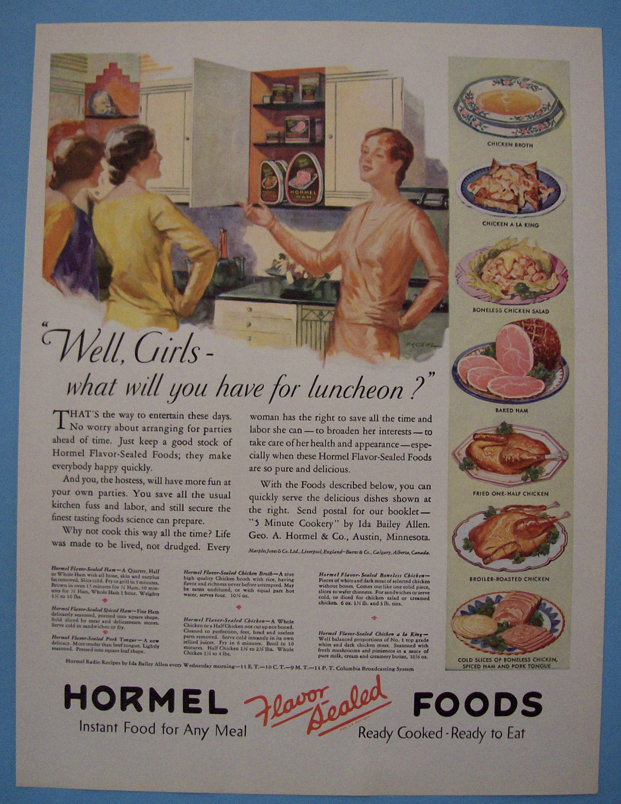 1931 Hormel Ham with Group of Women Talking