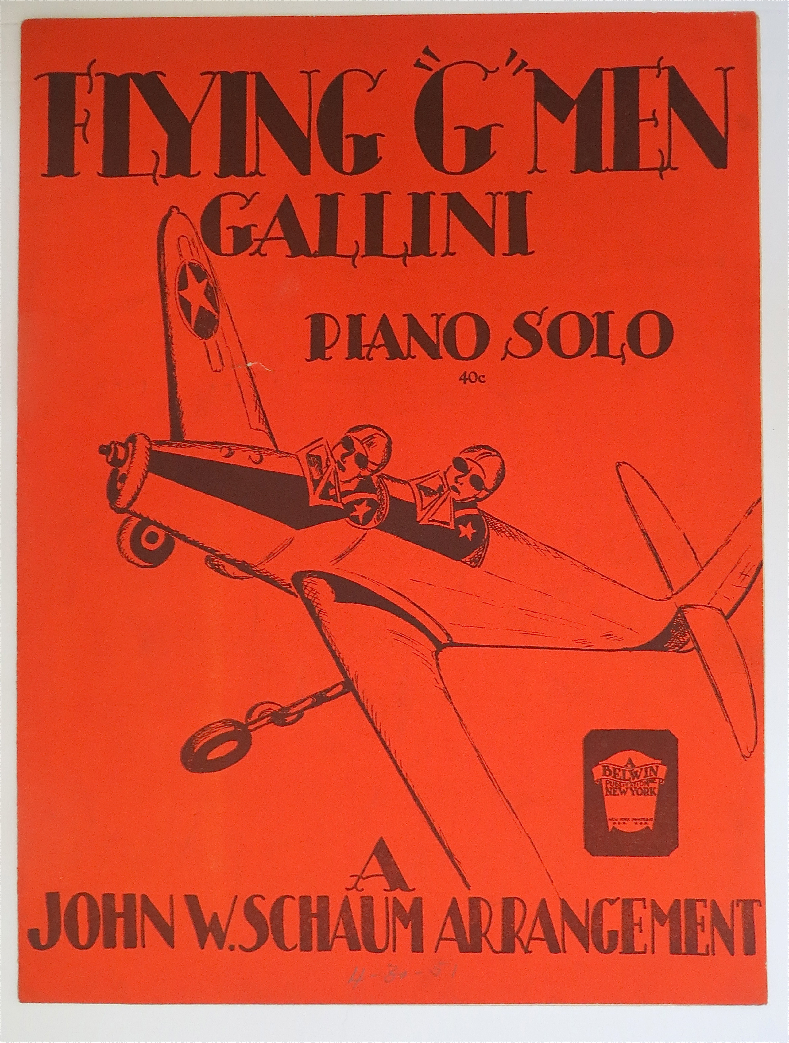 1944 Flying G Men Gallini Sheet Music