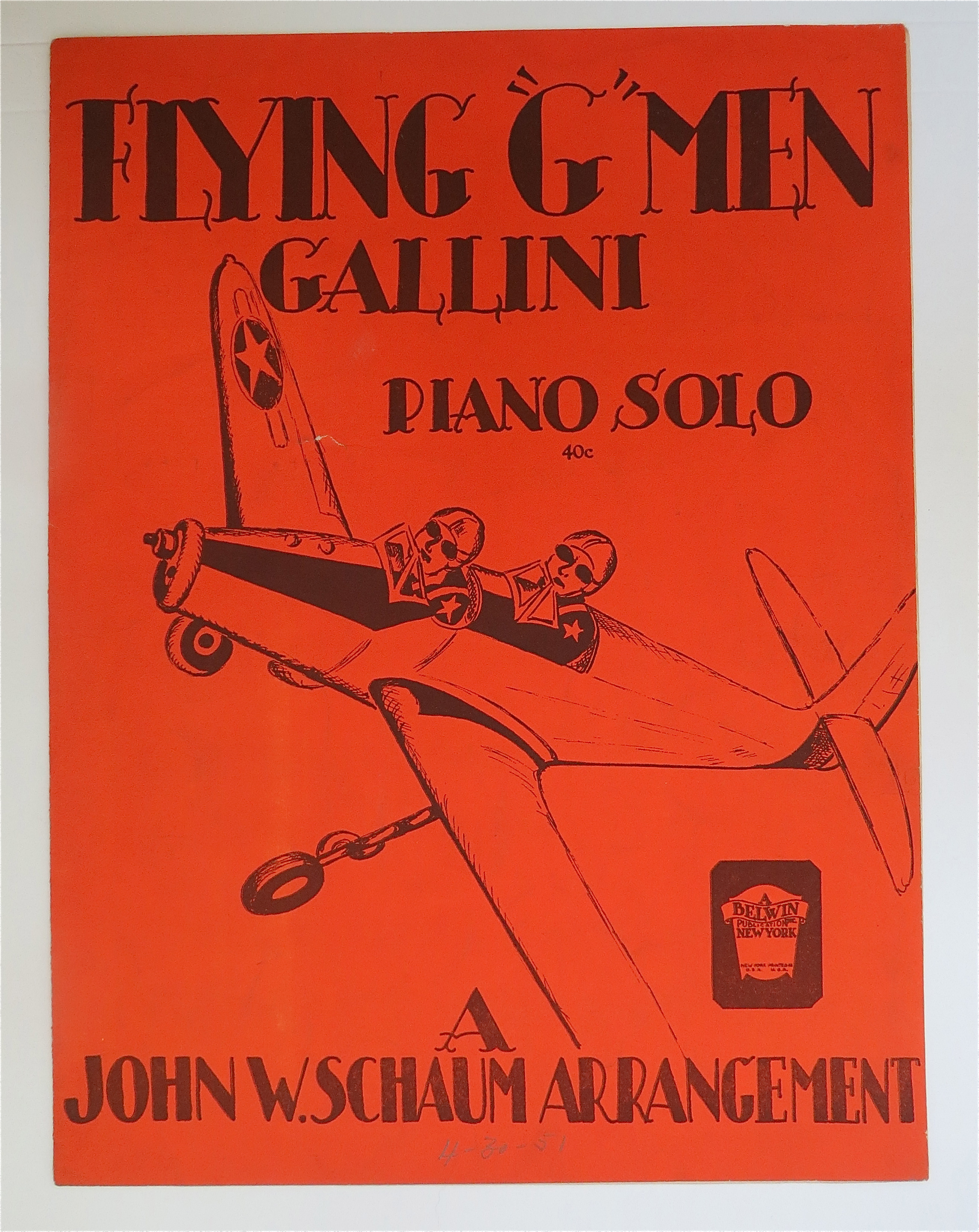 1944 Flying G Men Gallini Sheet Music
