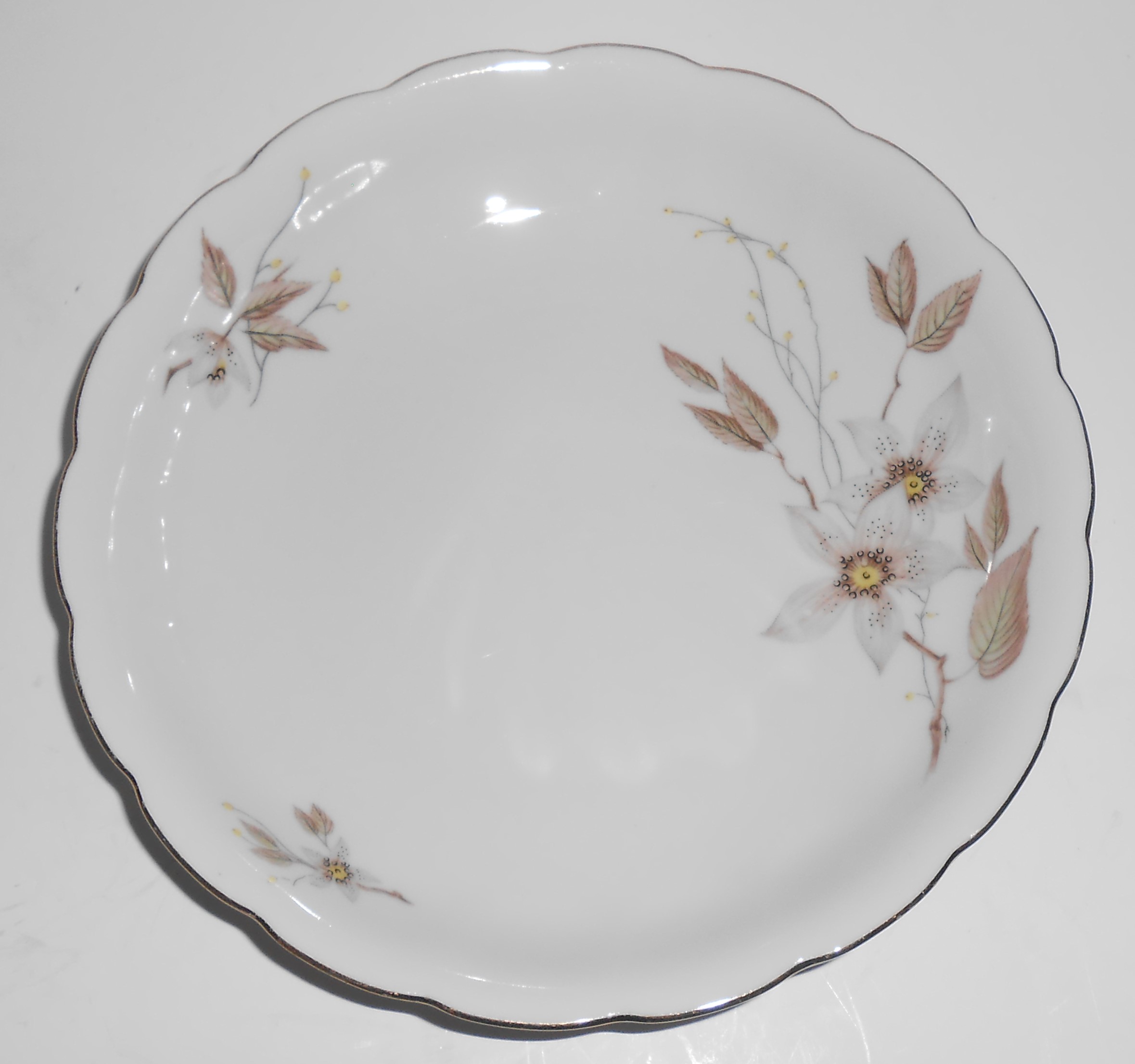 Crown Heiden Germany Porcelain China Tan Floral w/ Gold