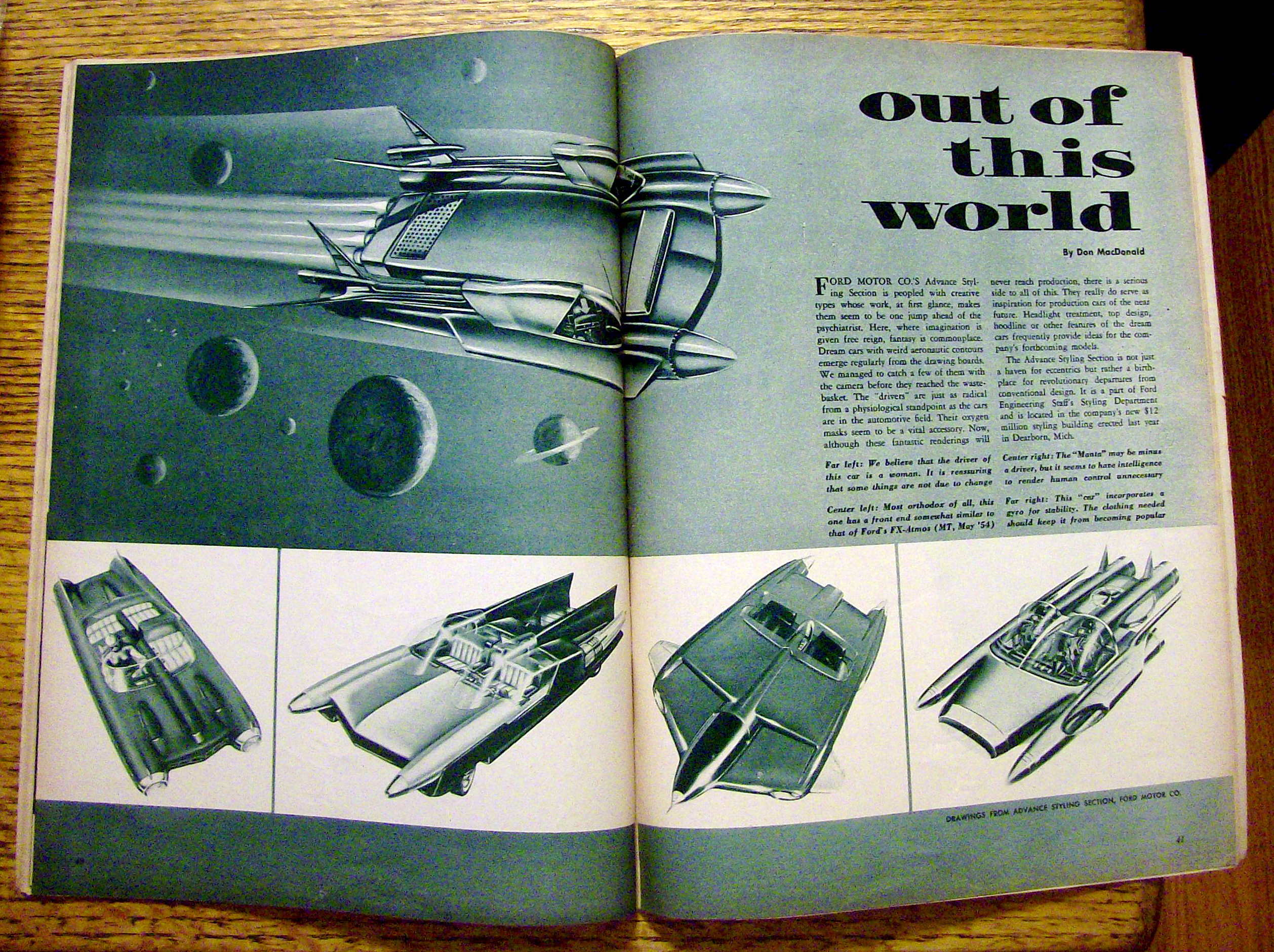 Motor Trend Magazine August 1954 Detroit's Hot Topic