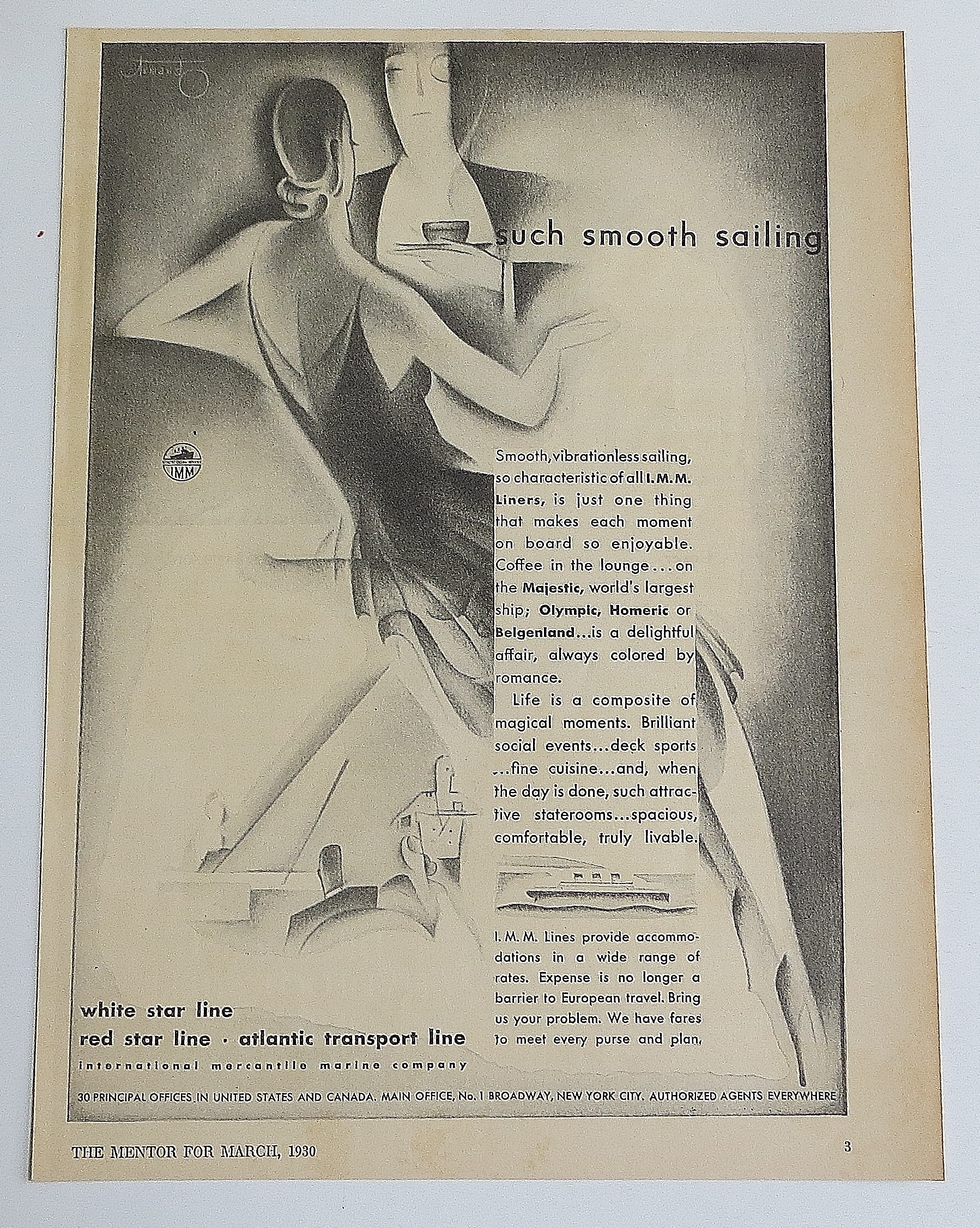 1930 White Star Line With Couple Talking