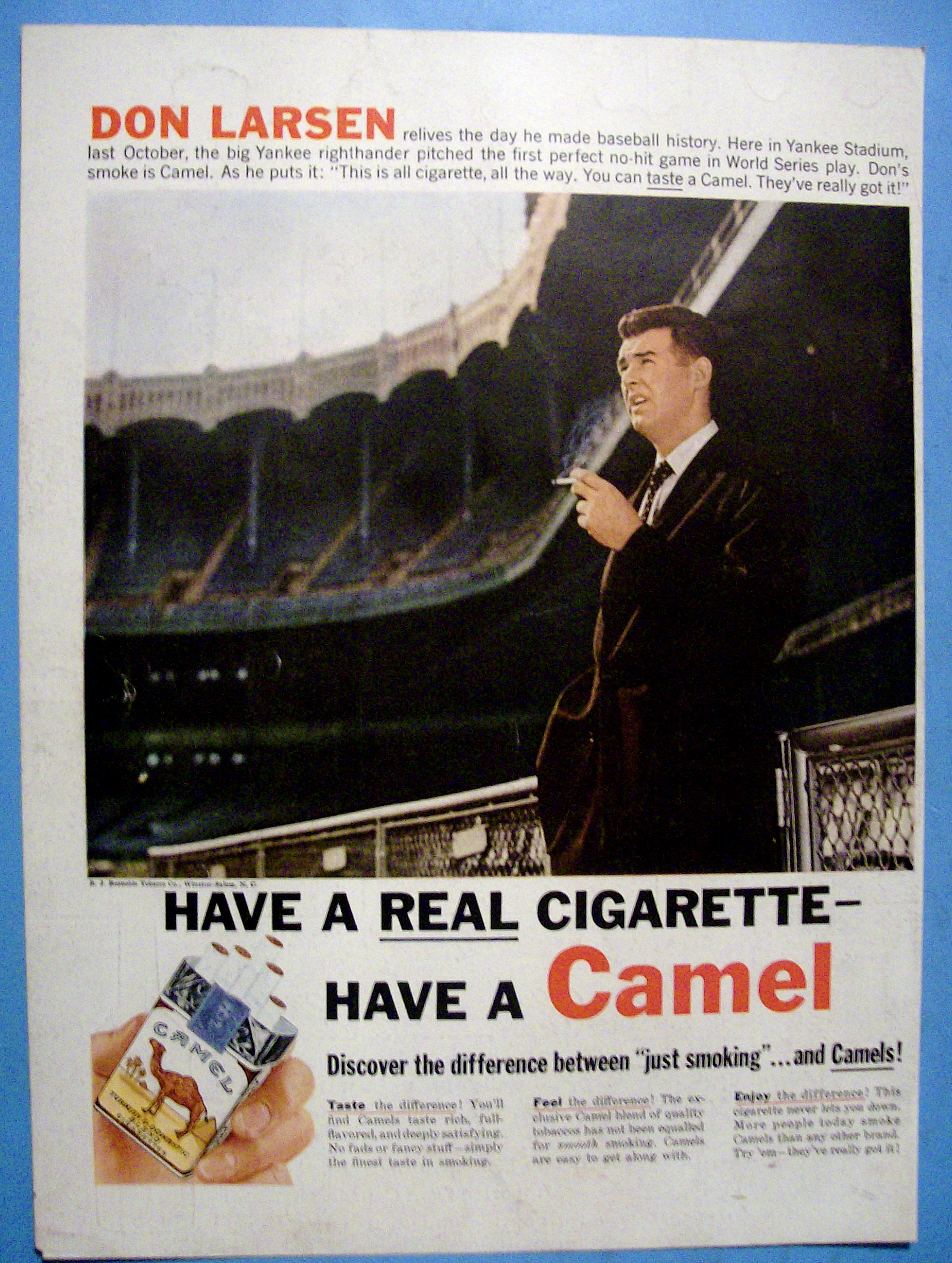 Vintage Ad: 1957 Camel Cigarettes w/ Don Larsen