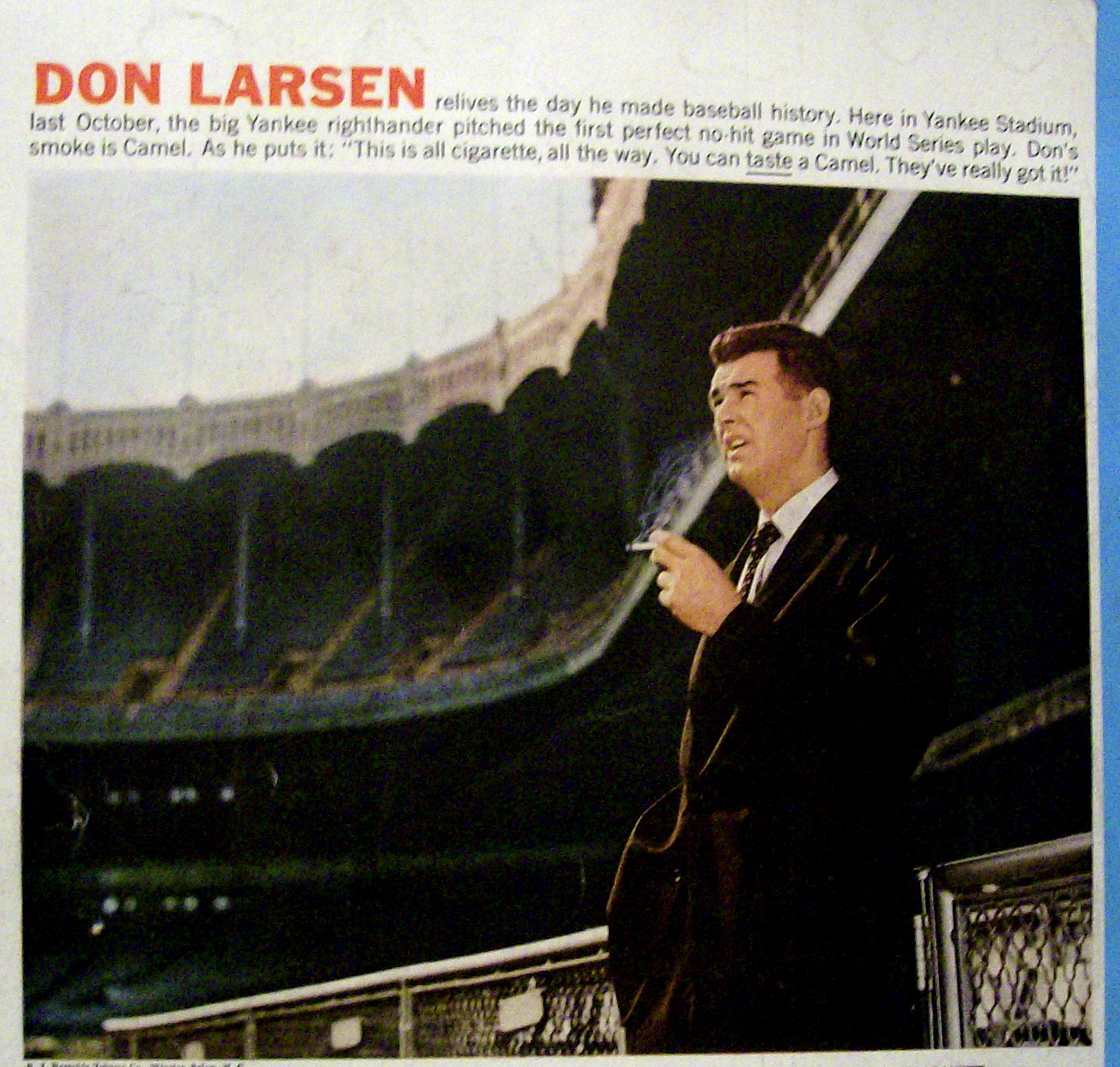 Vintage Ad: 1957 Camel Cigarettes w/ Don Larsen