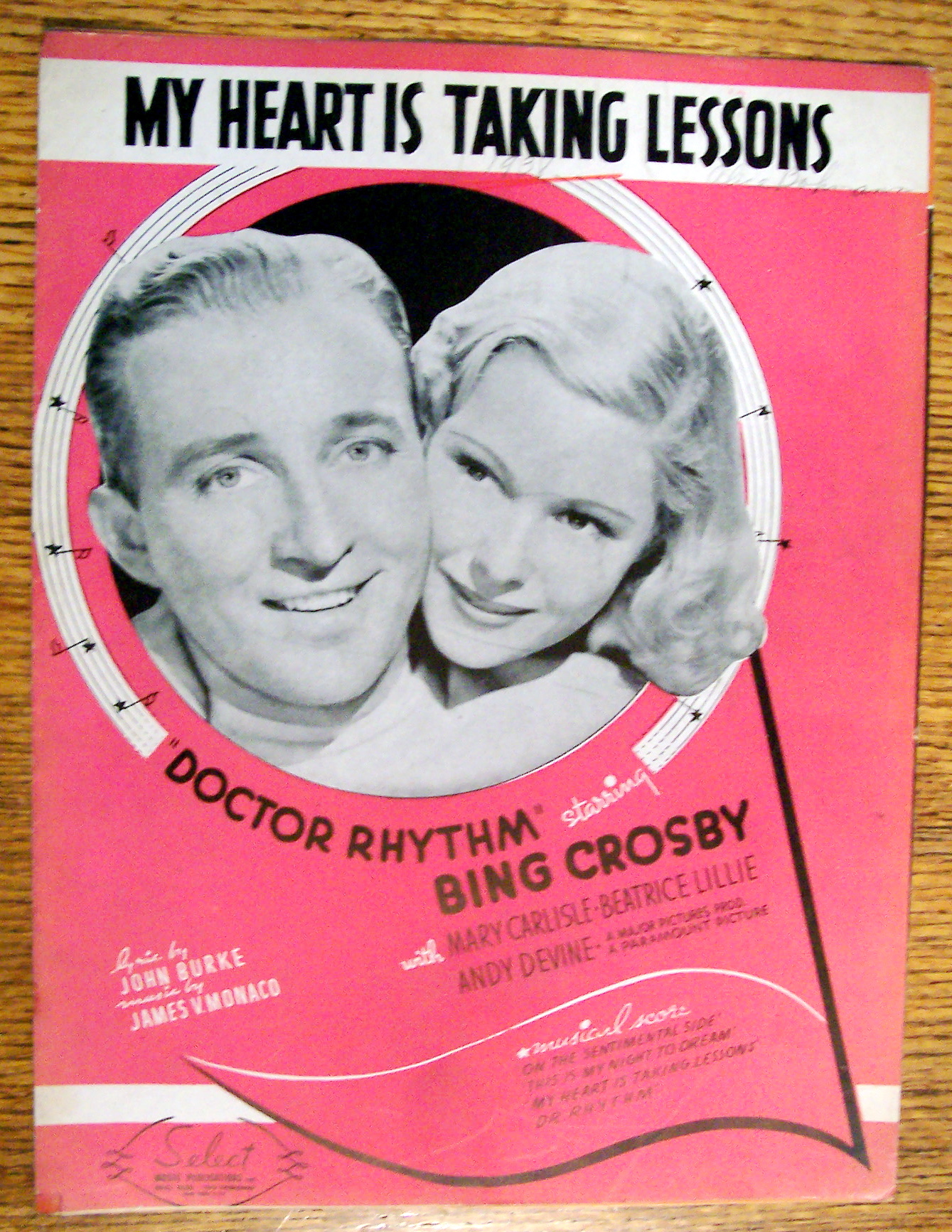 Sheet Music For 1938 My Heart Is Taking Lessons