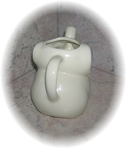 Cream & Cranberry Porcelain/Pottery Creamer