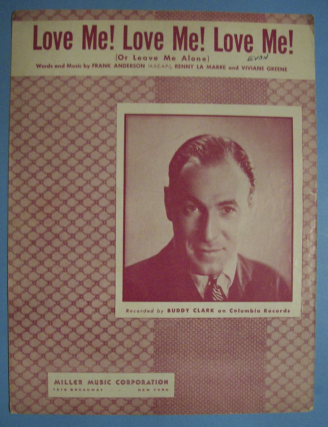 Sheet Music For 1949 Love Me! Love Me! Love Me!