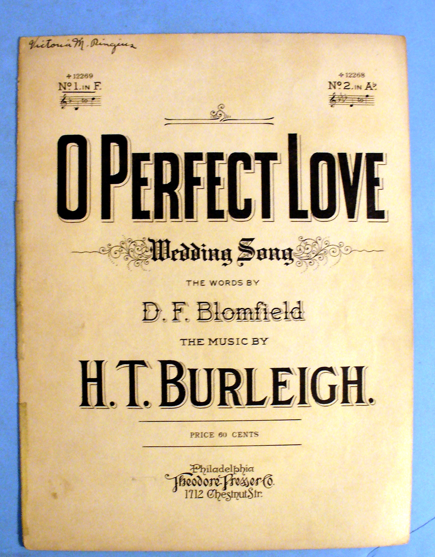 1914 O Perfect Love (Wedding Song) by D. F. Blomfield