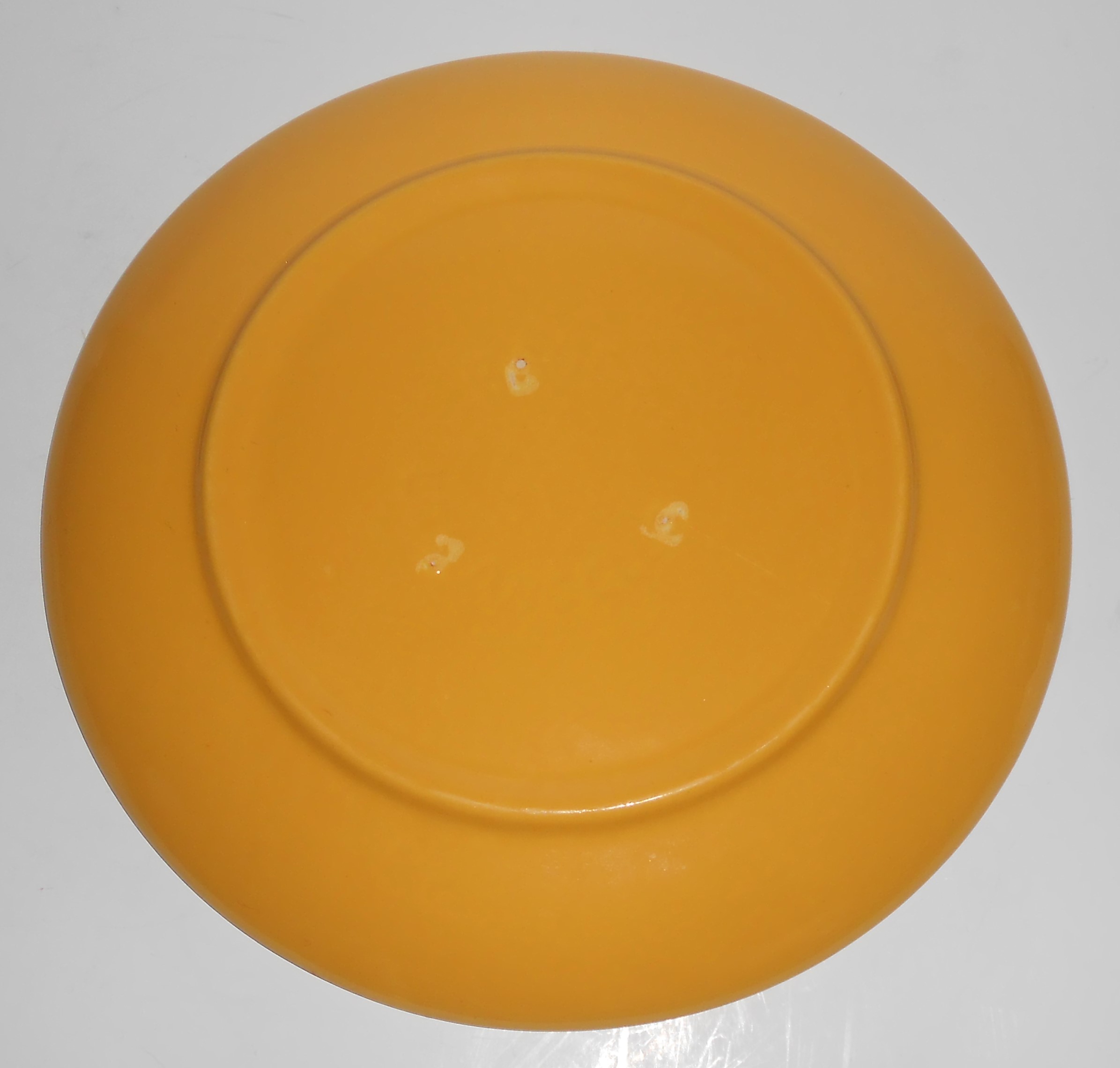 Bauer Pottery Ring Ware Yellow 9.5" Plate #5