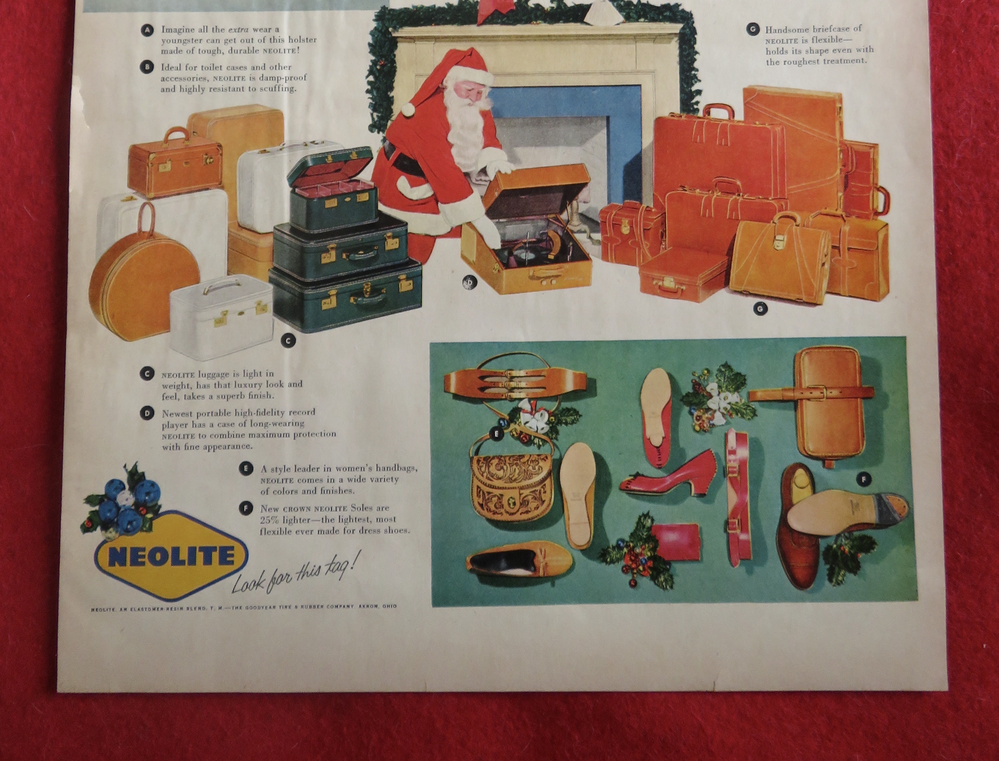 1953 Neolite With Santa Claus Looking At Record Player