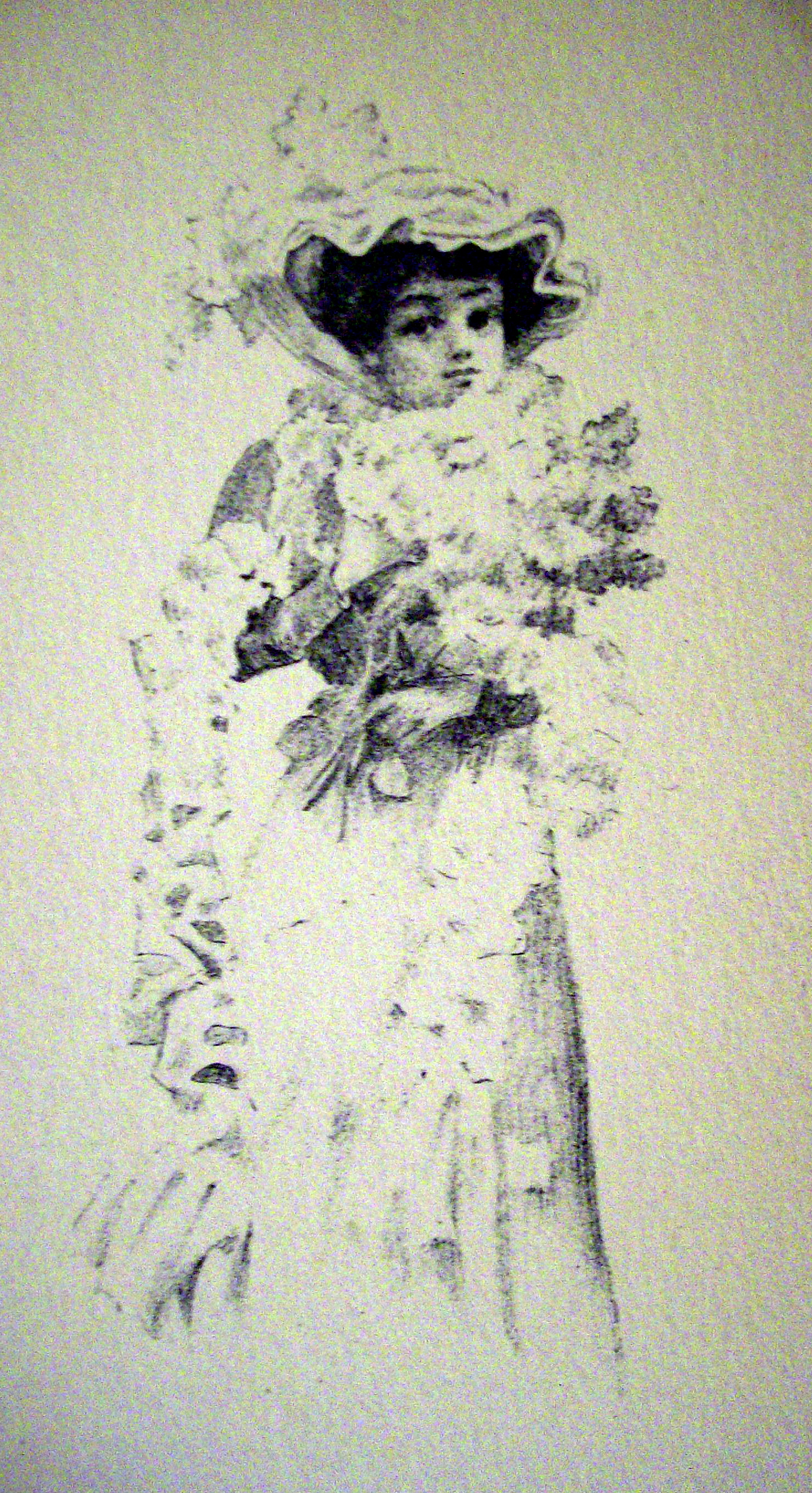 Beautiful Woman Postcard (Lovely Woman Holding Flowers)