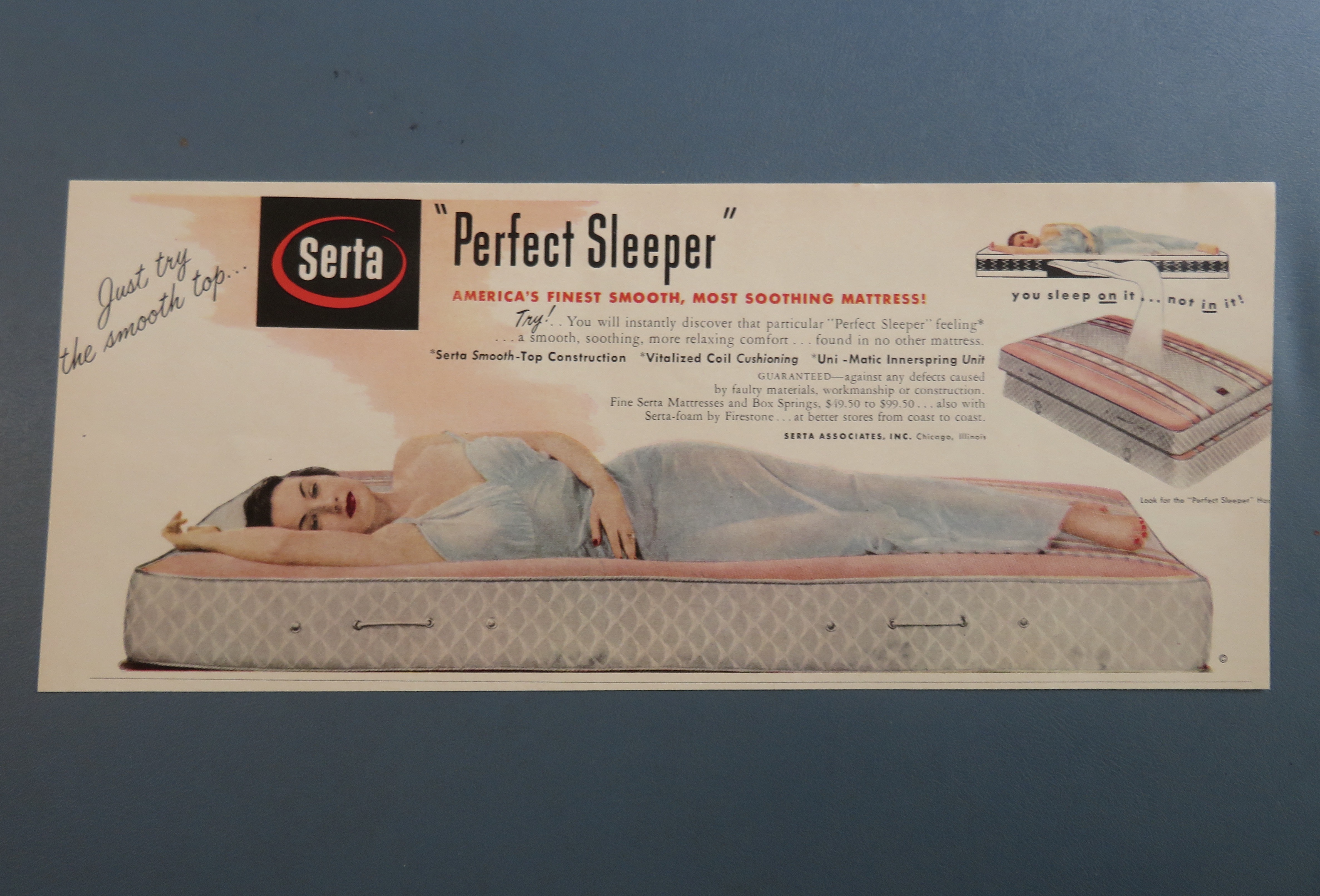 1951 Serta Perfect Sleeper with Woman Laying Down