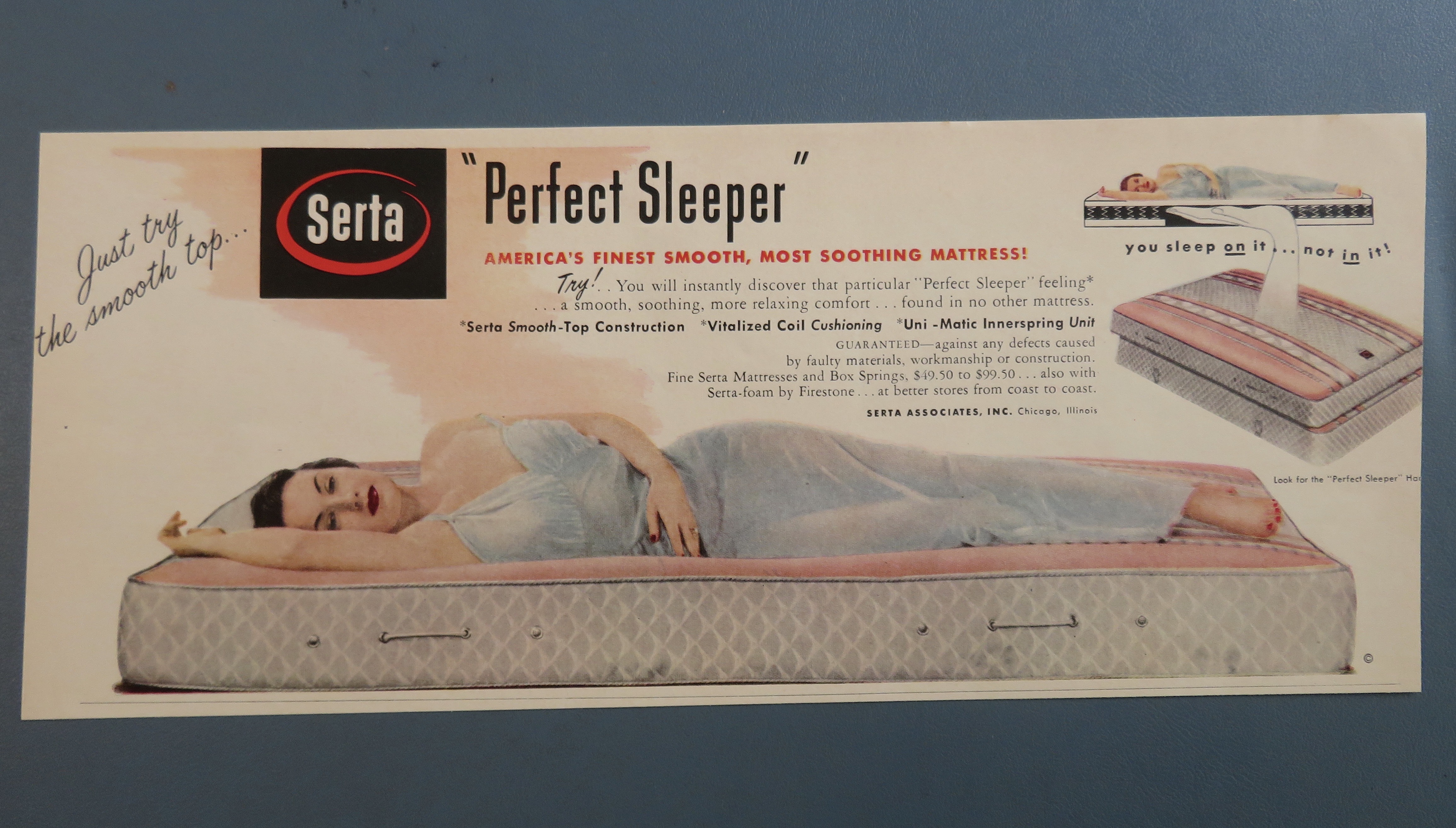 1951 Serta Perfect Sleeper with Woman Laying Down