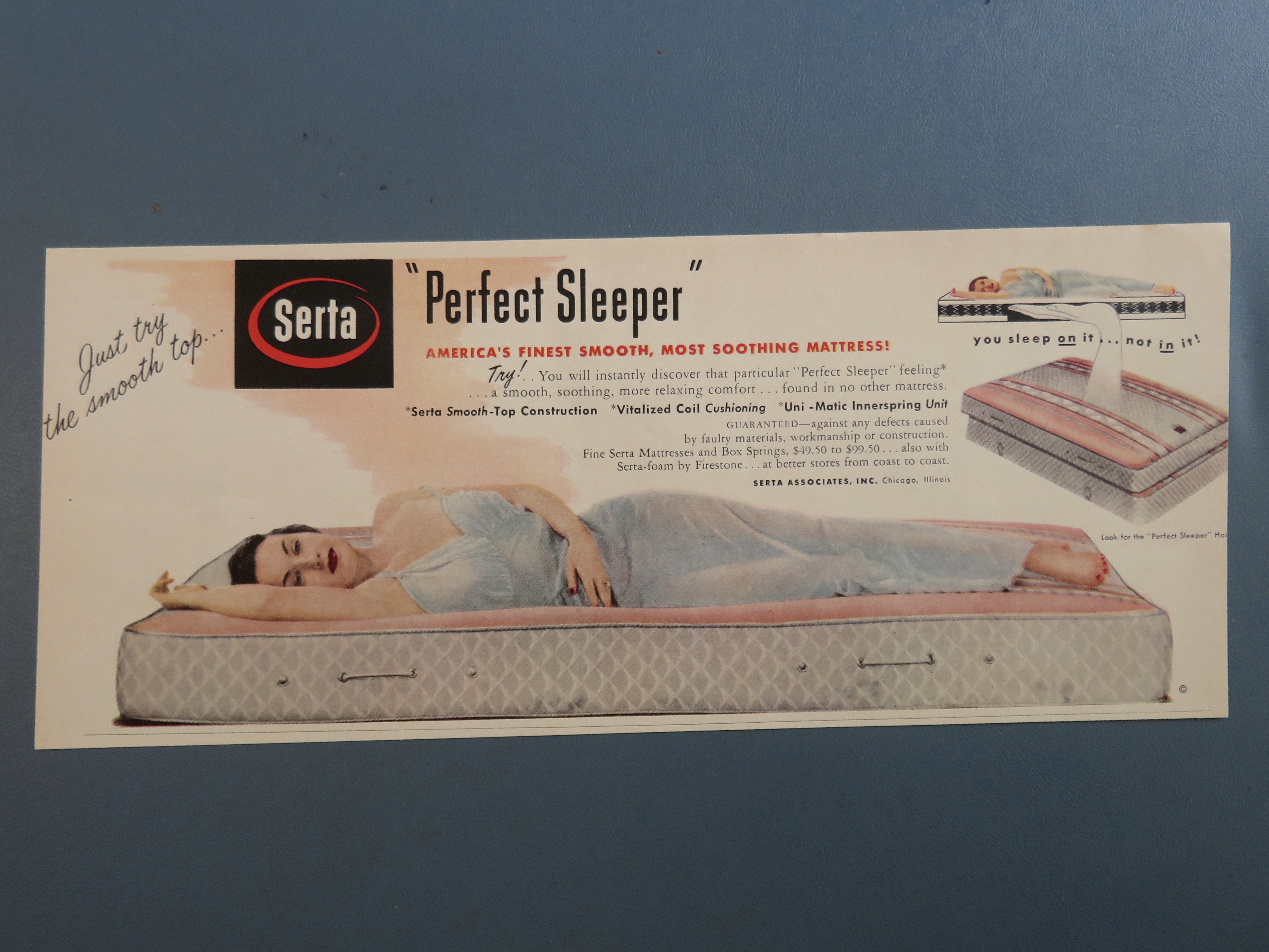 1951 Serta Perfect Sleeper with Woman Laying Down