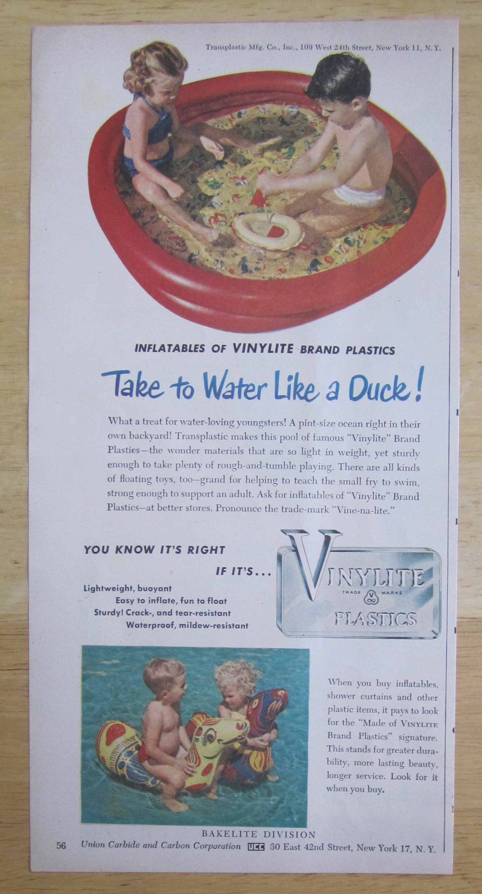 1950 Vinylite Plastics w/ a Pint Size Ocean in Backyard