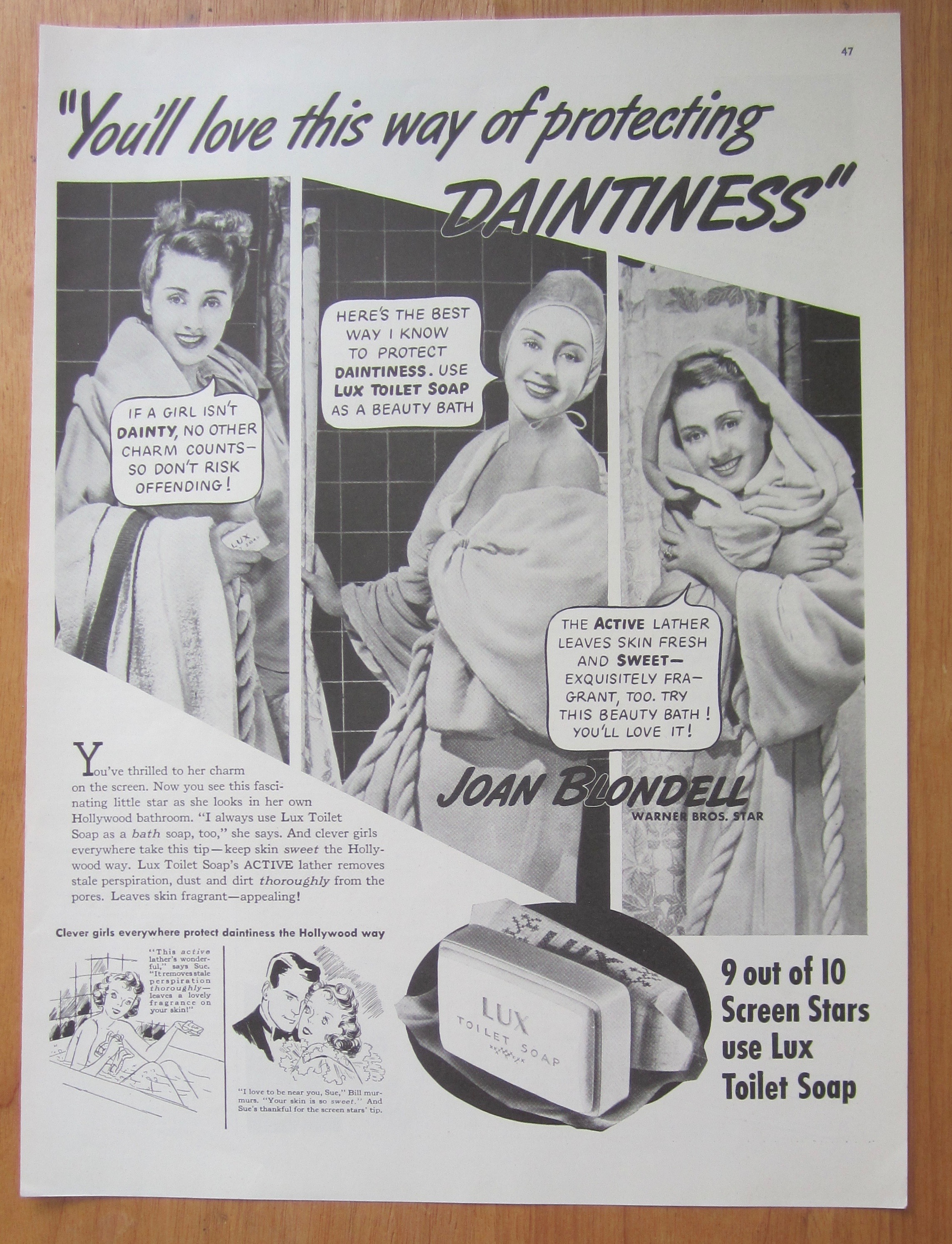 1938 Lux Toilet Soap with Joan Blondell