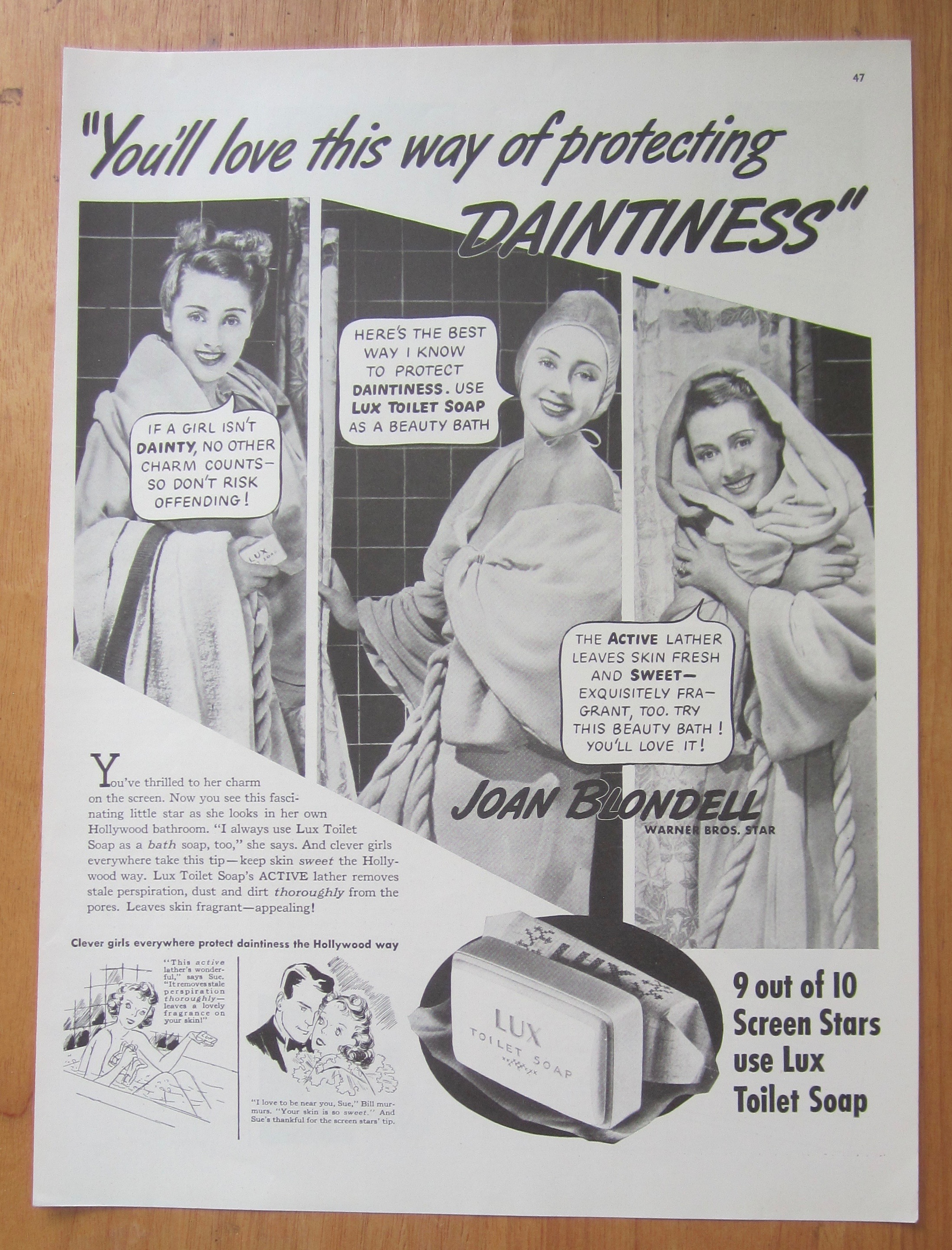 1938 Lux Toilet Soap with Joan Blondell
