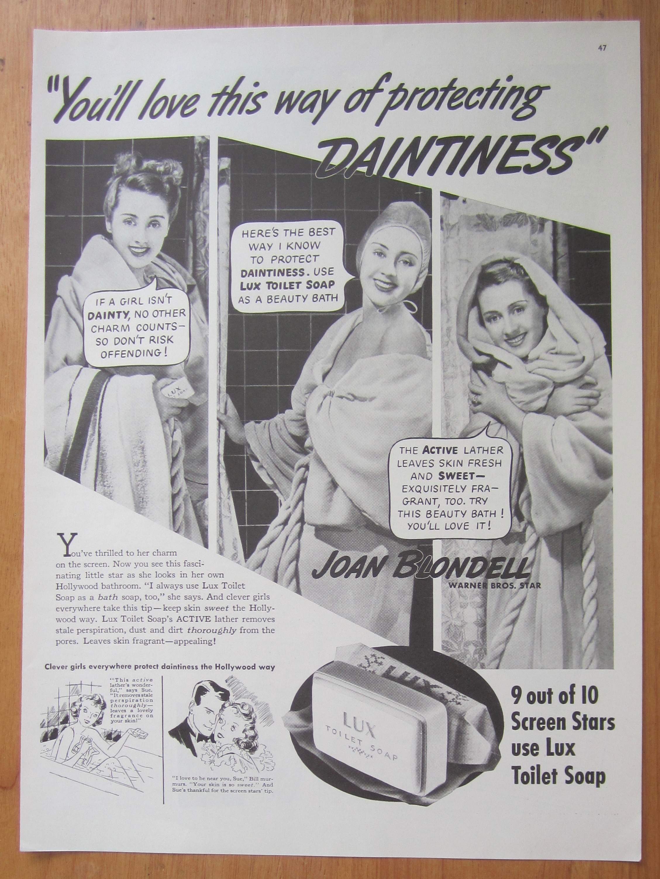 1938 Lux Toilet Soap with Joan Blondell