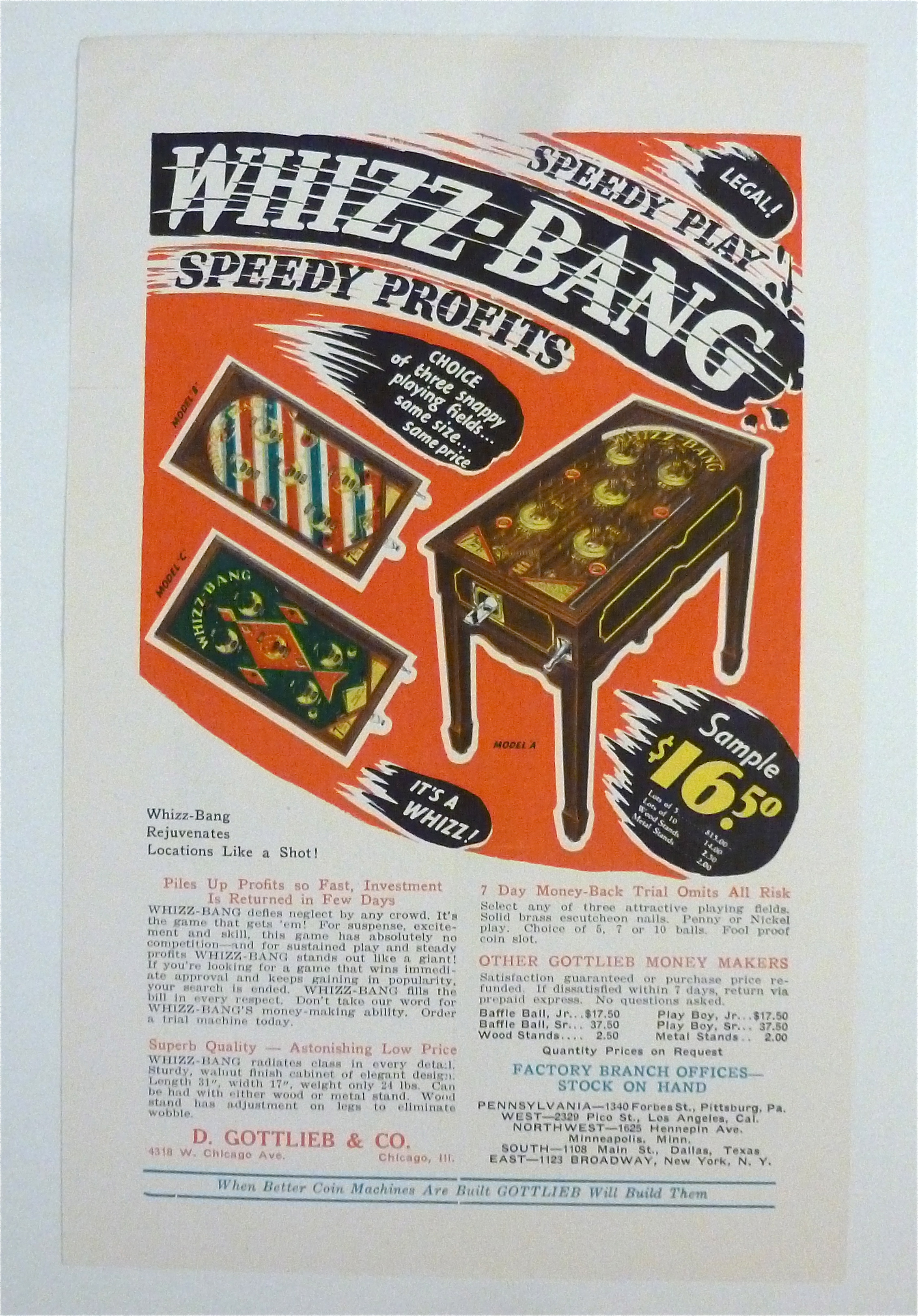 1932 Hercules Novelty with The Big Shot Pin Game